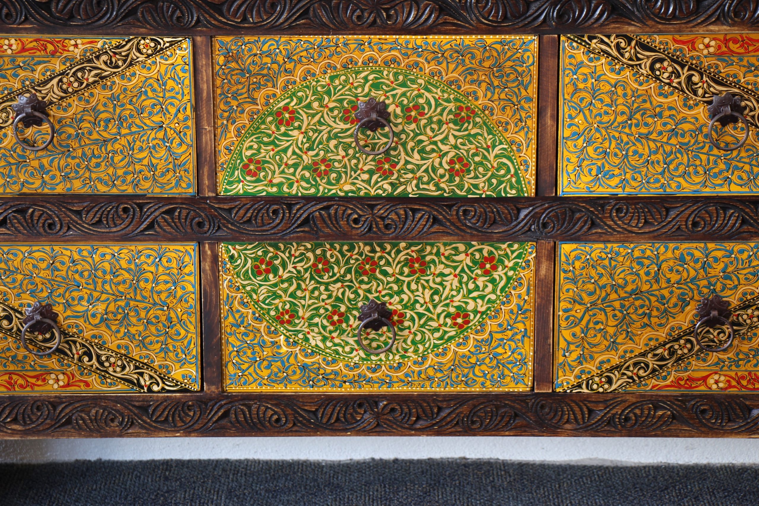 Quetta Hand Painted 6 Drawer Sideboard C (4)