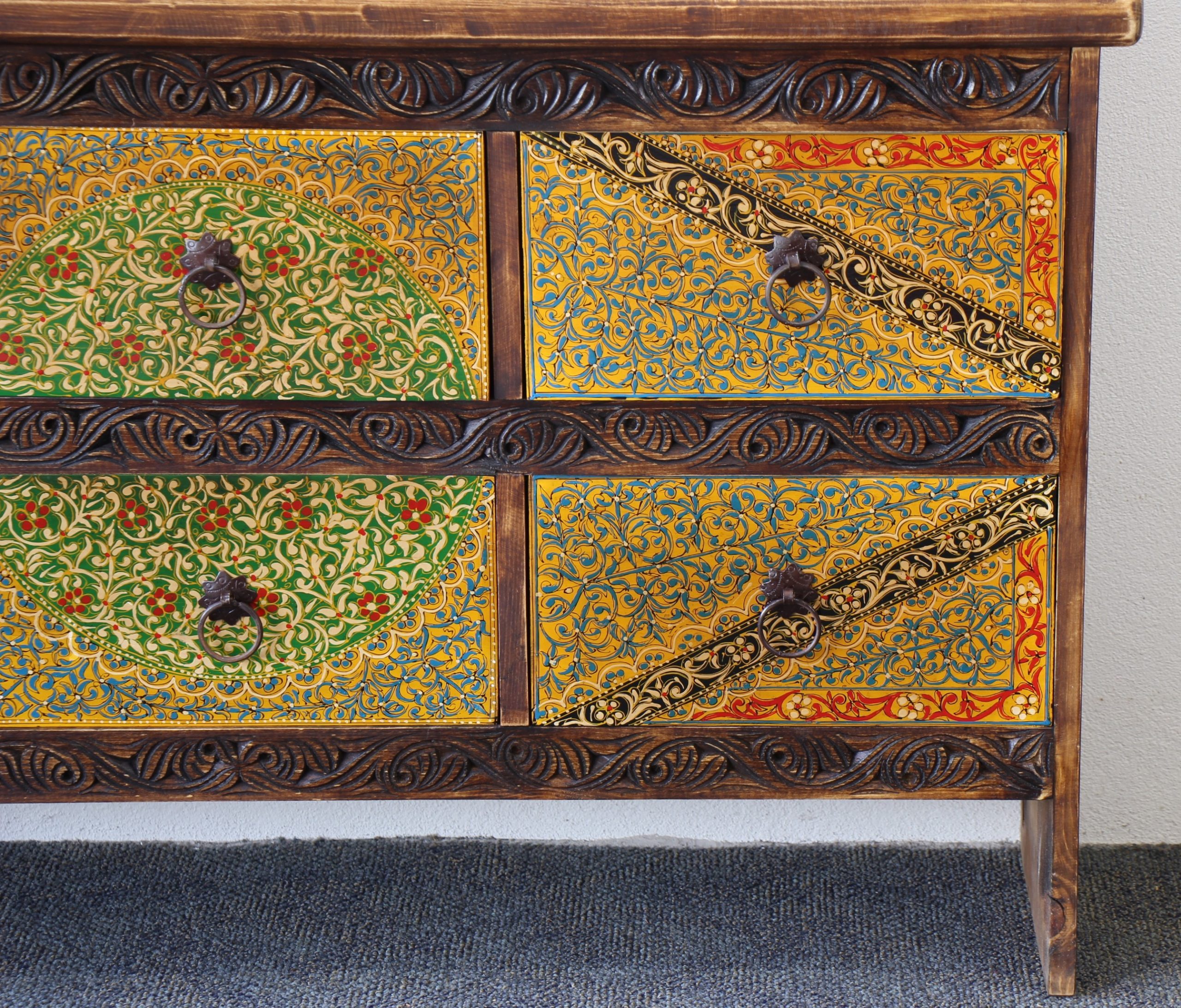Quetta Hand Painted 6 Drawer Sideboard C (5)