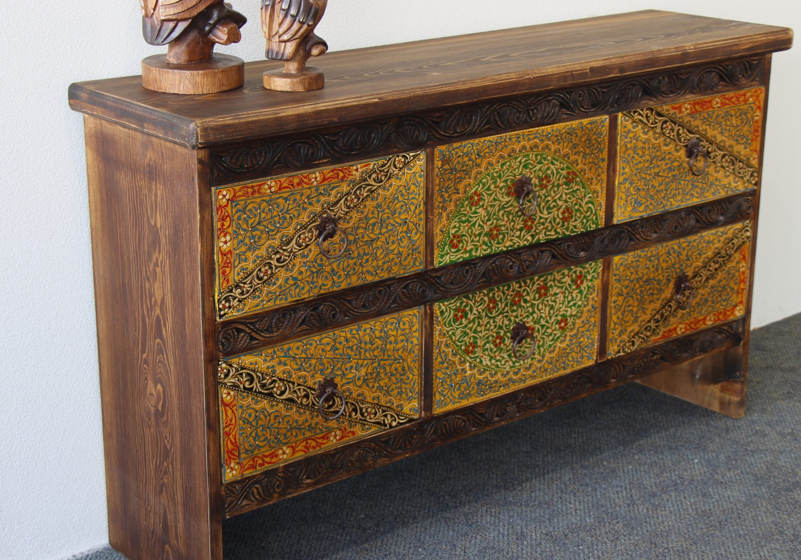 Quetta Hand Painted 6 Drawer Sideboard C (8)