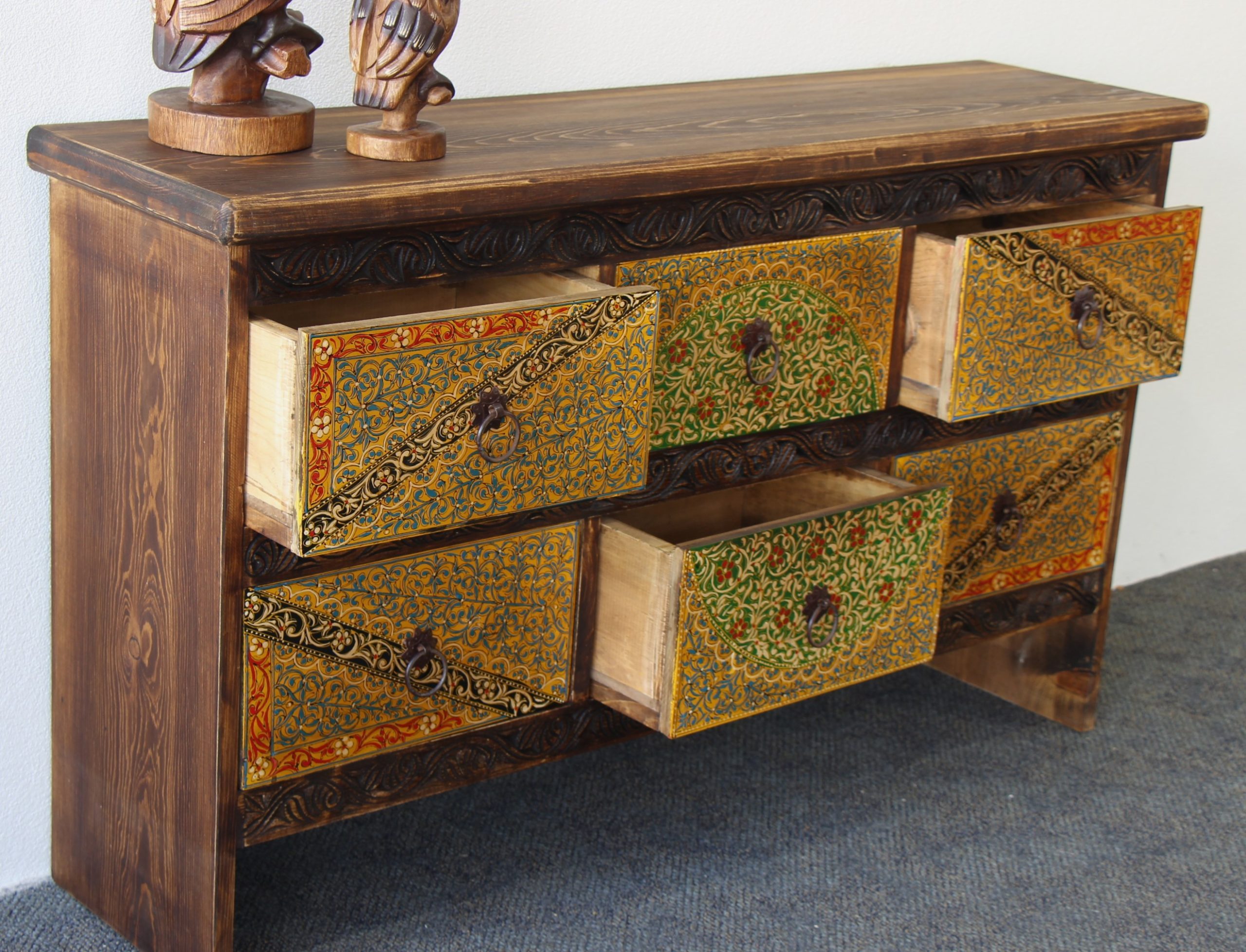 Quetta Hand Painted 6 Drawer Sideboard C (9)
