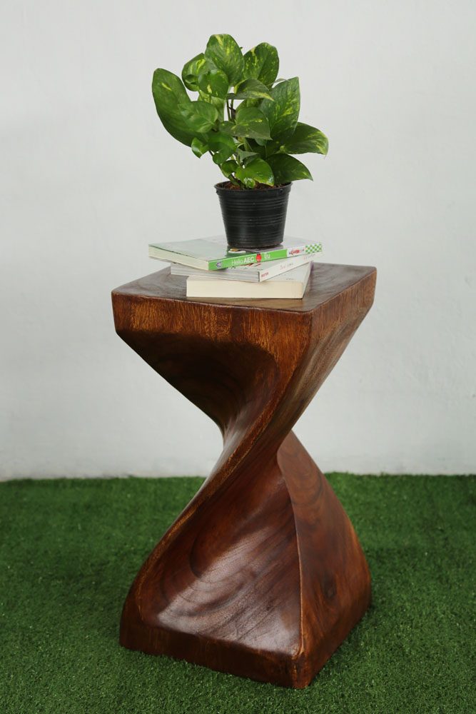 Single Twist Stool 50cm Honey 1 Single Twist Stool 50cm Honey