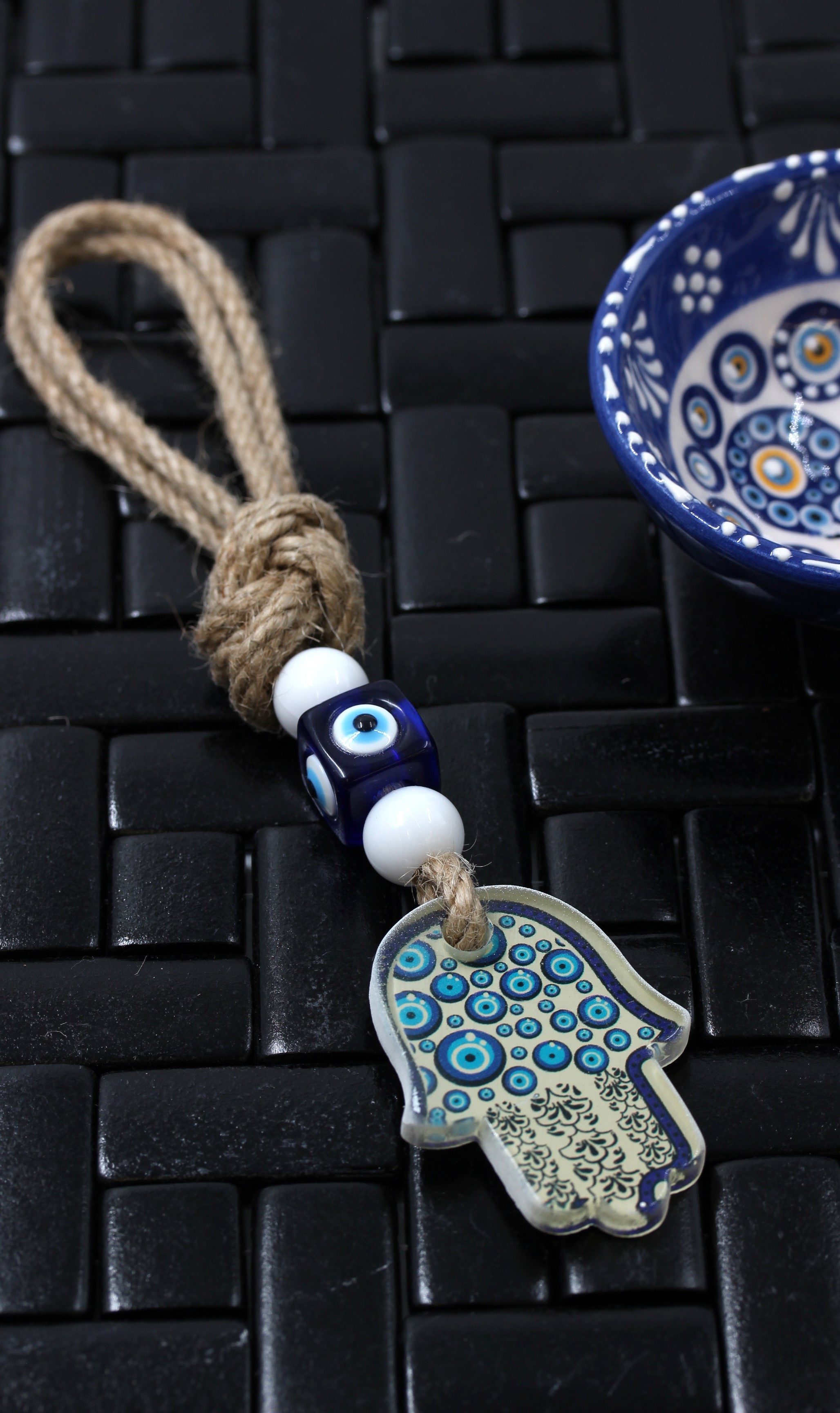 Small Evil Eye Hamsa Hand Wall Hanging b