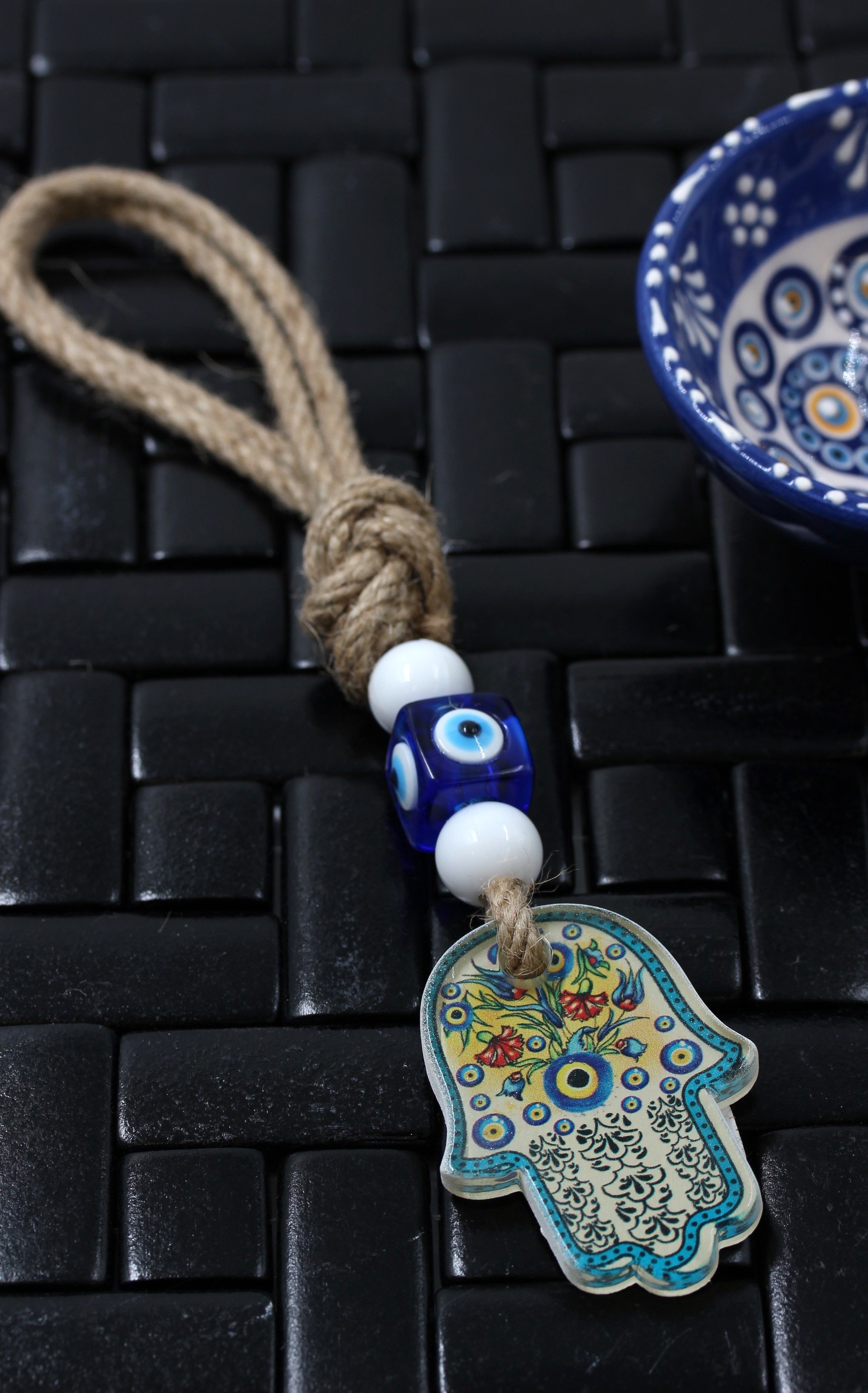 Small Evil Eye Hamsa Hand Wall Hanging c