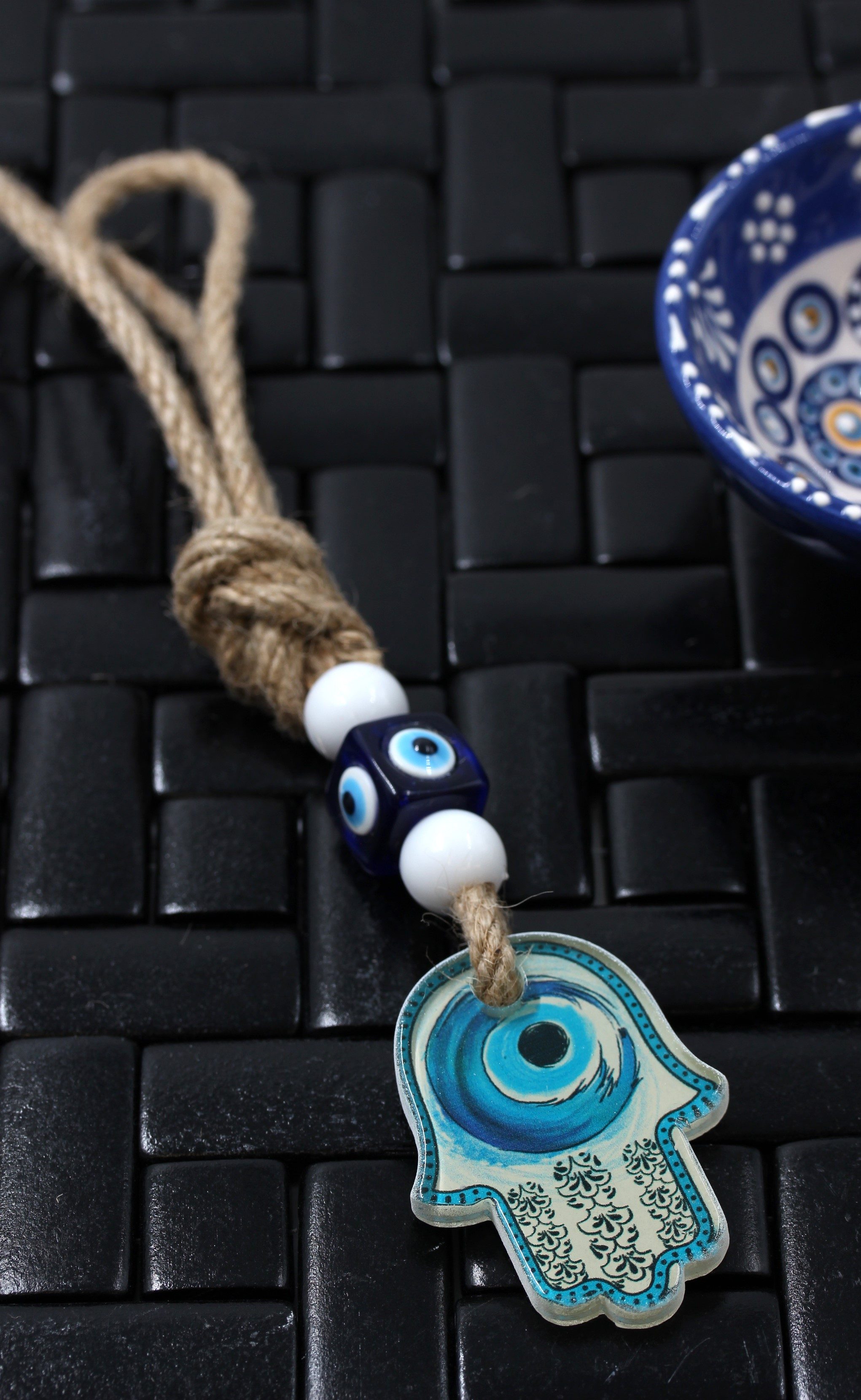 Small Evil Eye Hamsa Hand Wall Hanging d