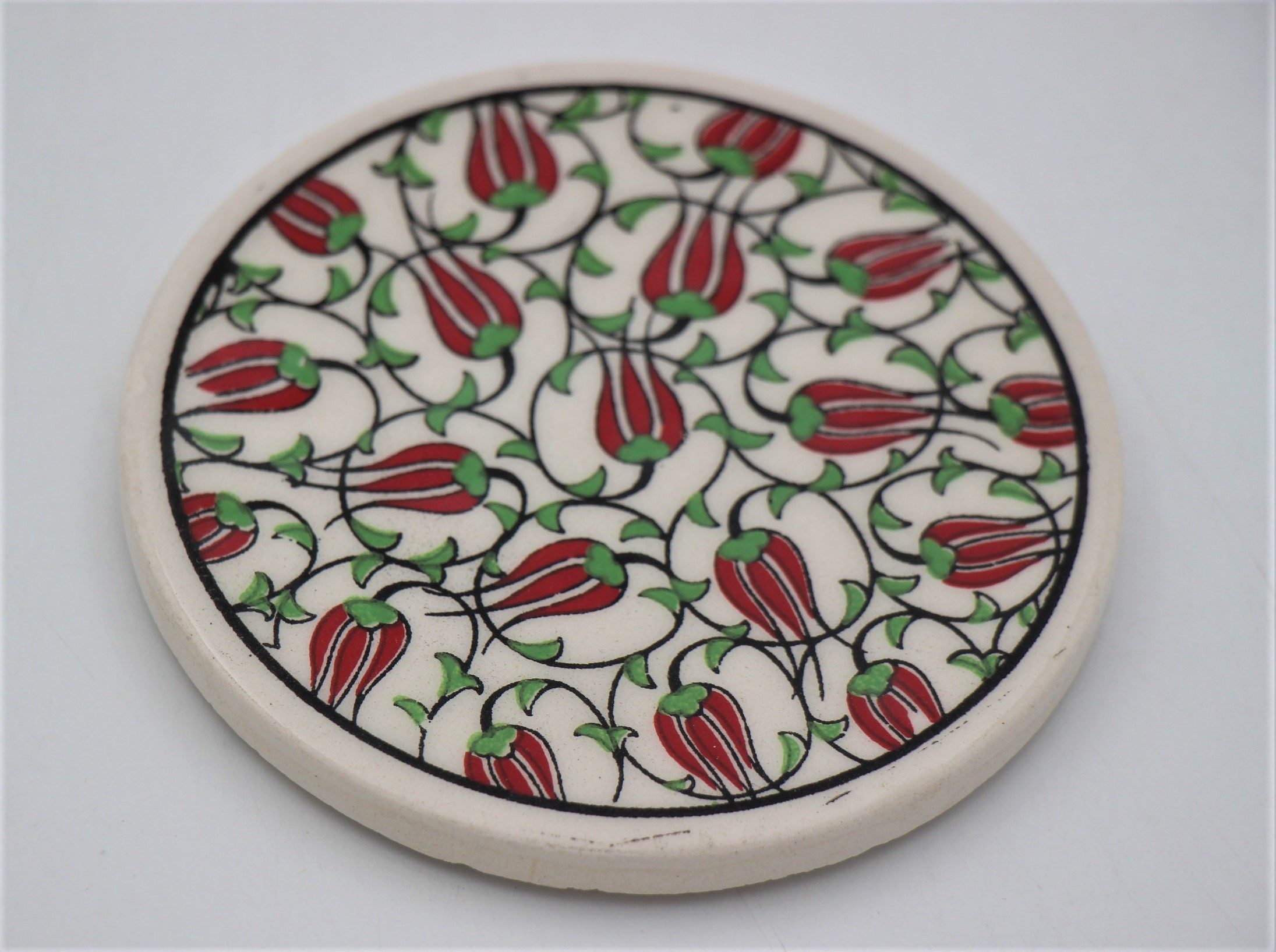 Small Hand Painted Turkish Coaster Tulip 1