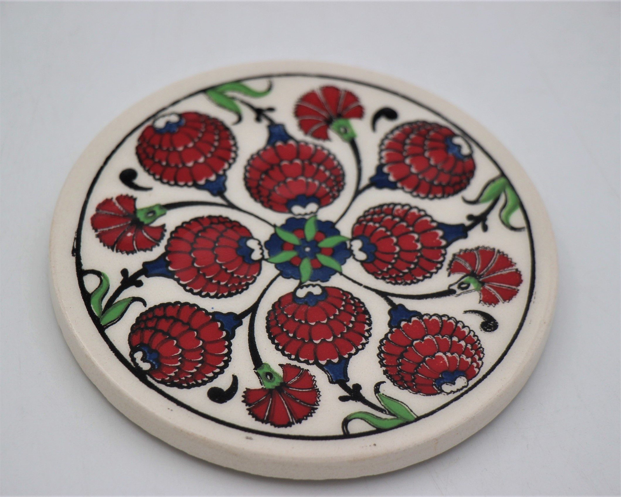 Small Hand Painted Turkish Coaster Tulip 2