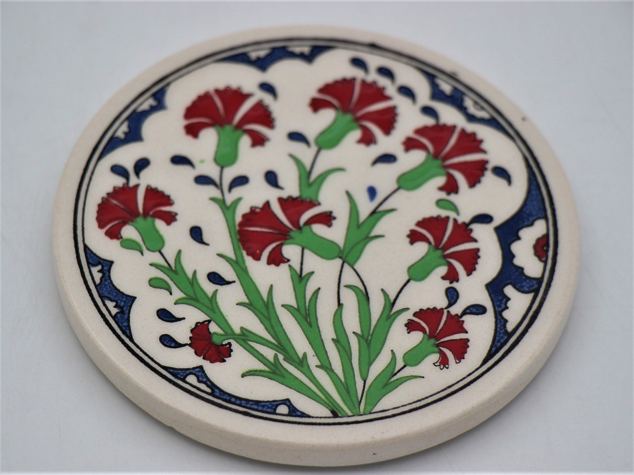 Small Hand Painted Turkish Coaster Tulip 3