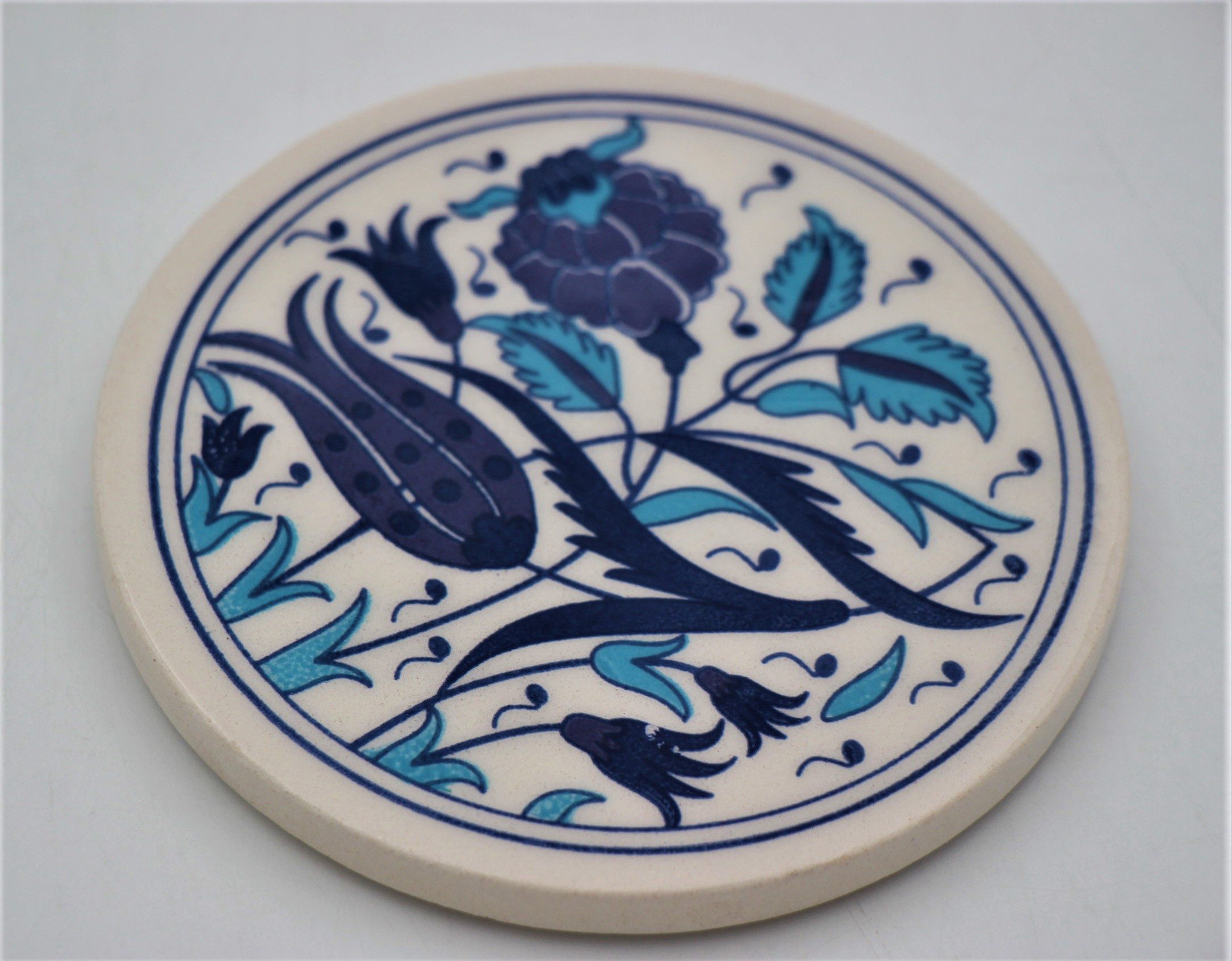Small Hand Painted Turkish Coaster Tulip 4