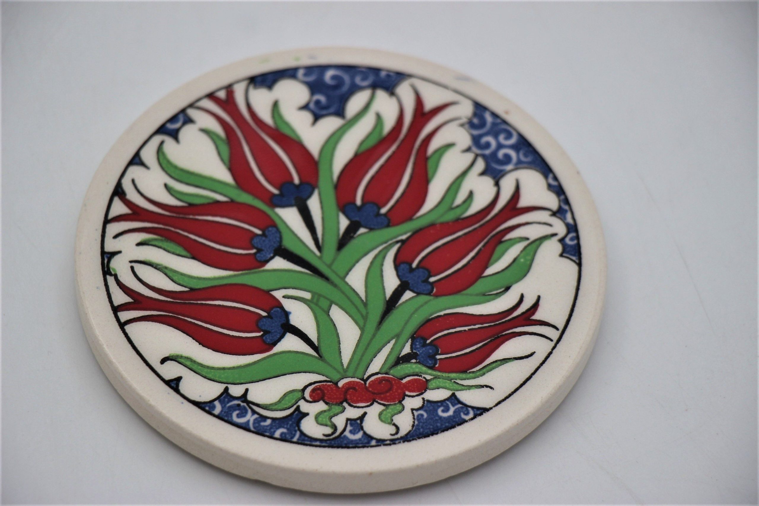 Small Hand Painted Turkish Coaster Tulip 7