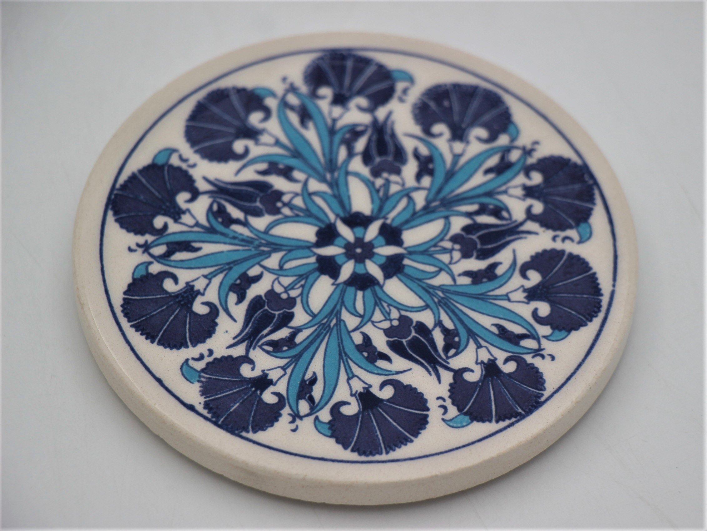 Small Hand Painted Turkish Coaster Tulip 8