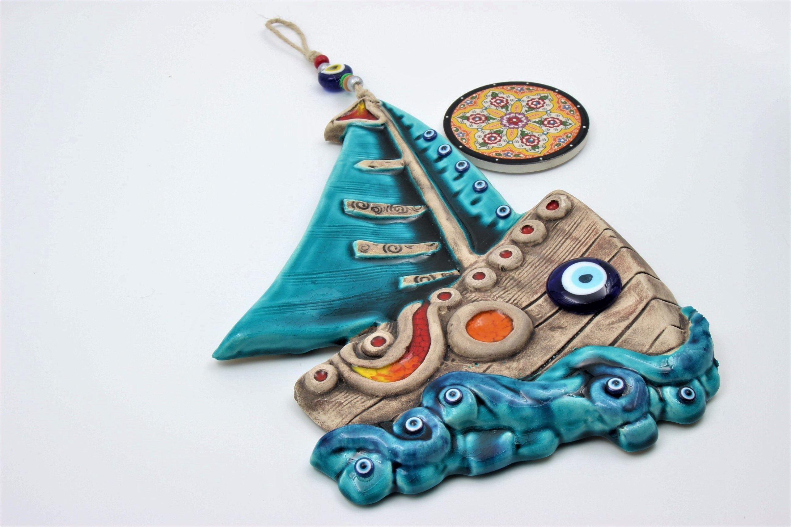 TURKISHLUCKYEYEWALLCERAMICLARGEBOATCW33