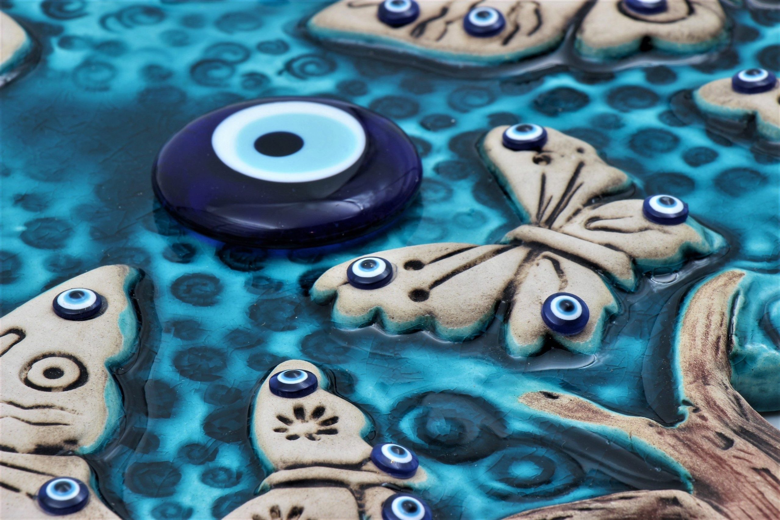 TURKISHLUCKYEYEWALLCERAMICTREEWITHBUTTWERFLYSCW31F