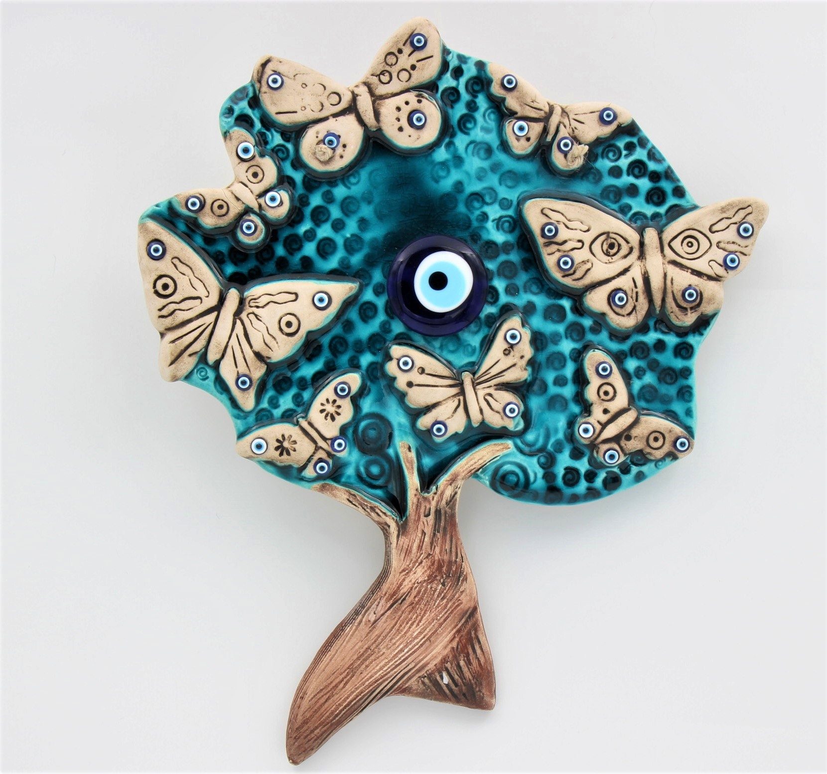 TURKISHLUCKYEYEWALLCERAMICTREEWITHBUTTWERFLYSCW31H