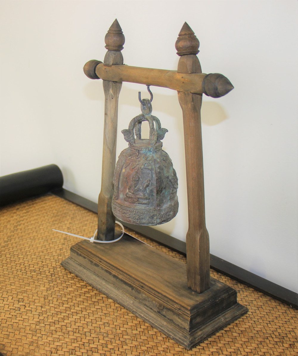 Teak Single Brass Bell 40