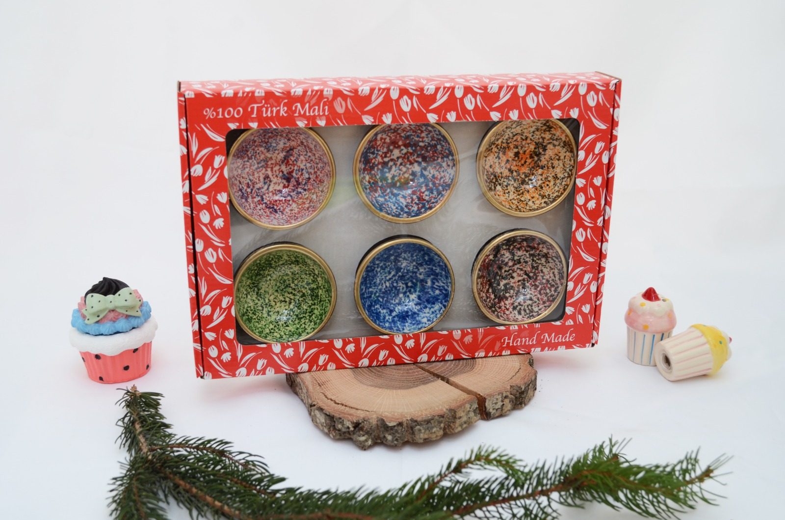 Turkish Ceramic 8cm Spec Bowl 6pk Gift Set 1