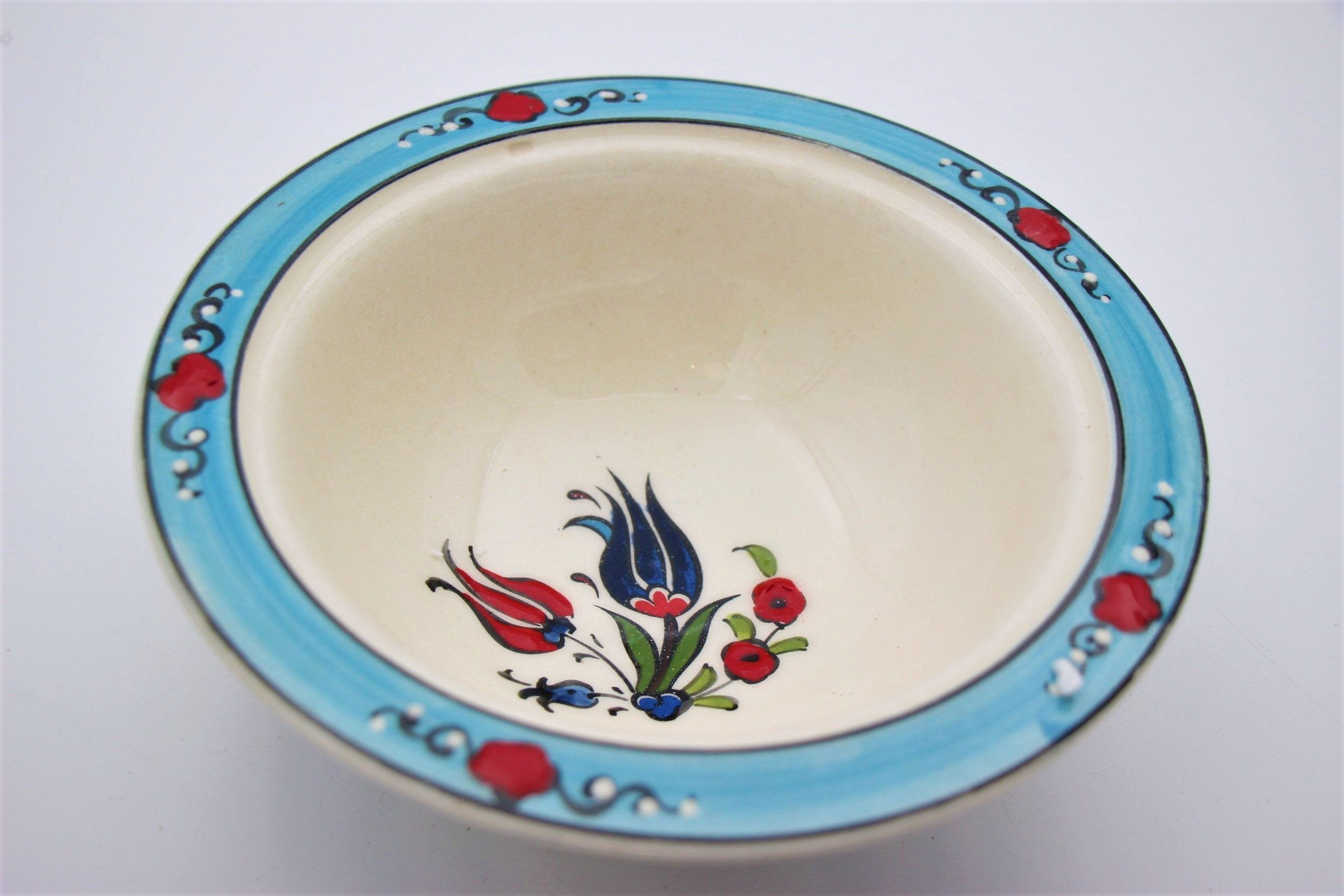 Turkish Ceramic Hand Painted Large Candy Bowl Tulip 1b
