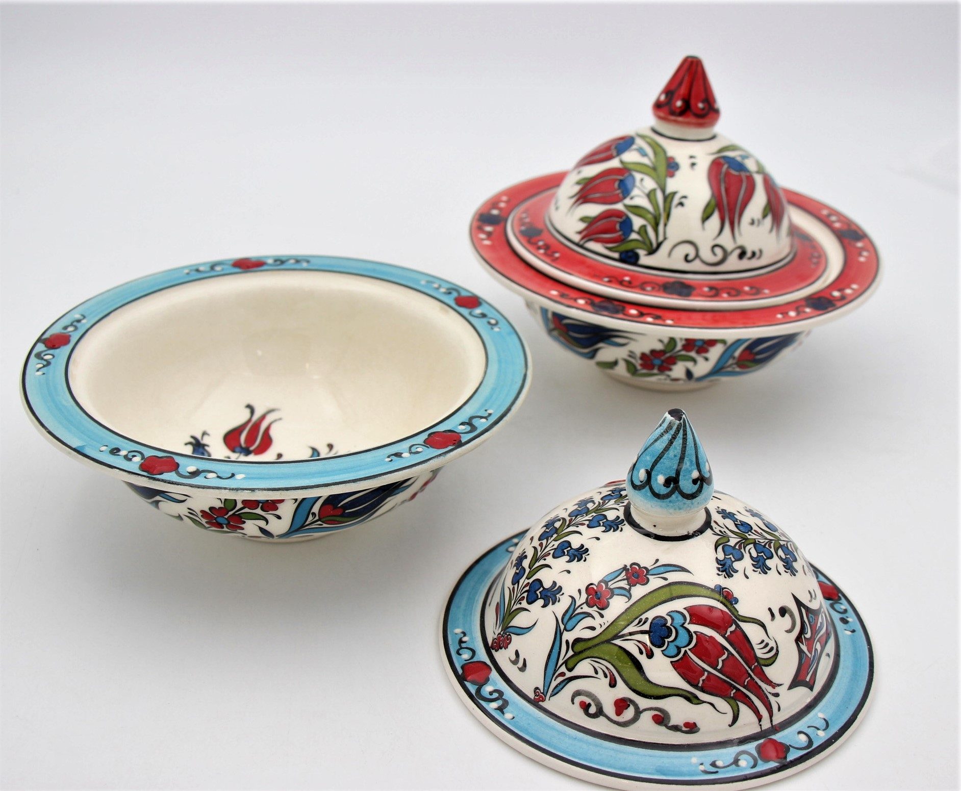 Turkish Ceramic Hand Painted Large Candy Bowl Tulip all