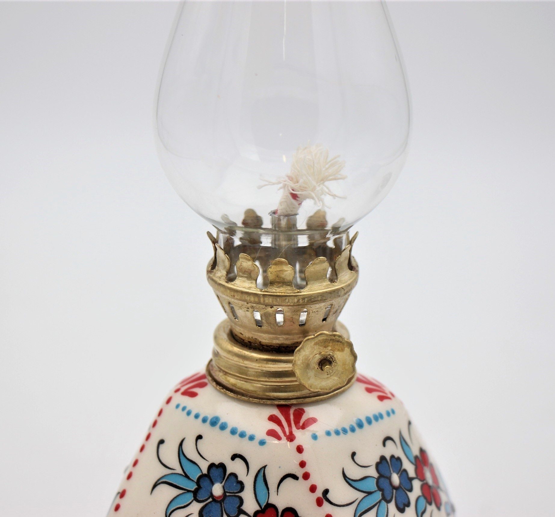 Turkish Ceramic Hand Painted Large Gas Lamp Tulip 1a