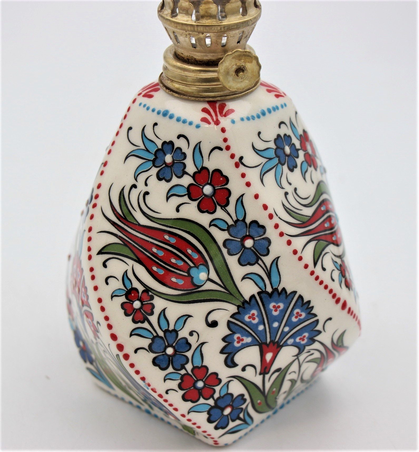 Turkish Ceramic Hand Painted Large Gas Lamp Tulip 1b