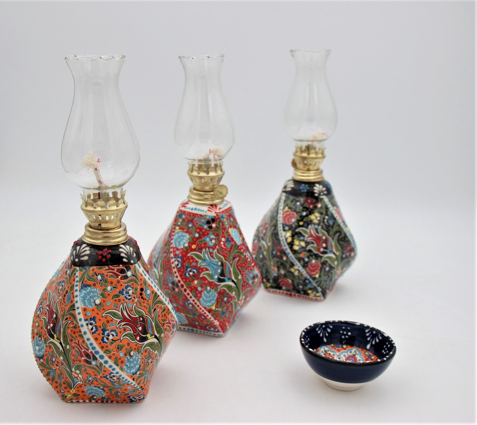 Turkish Ceramic Hand Painted Large Gas lamp Relief all