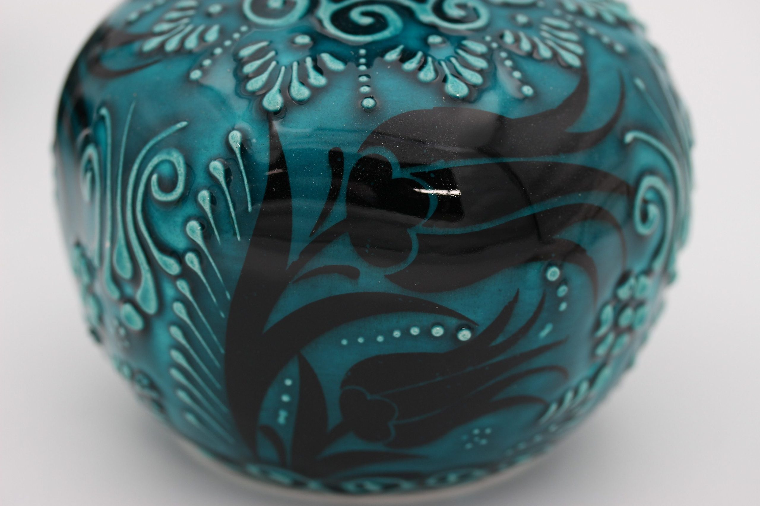 Turkish Ceramic Hand Painted Pomegranate Set In Turquoise Design all3