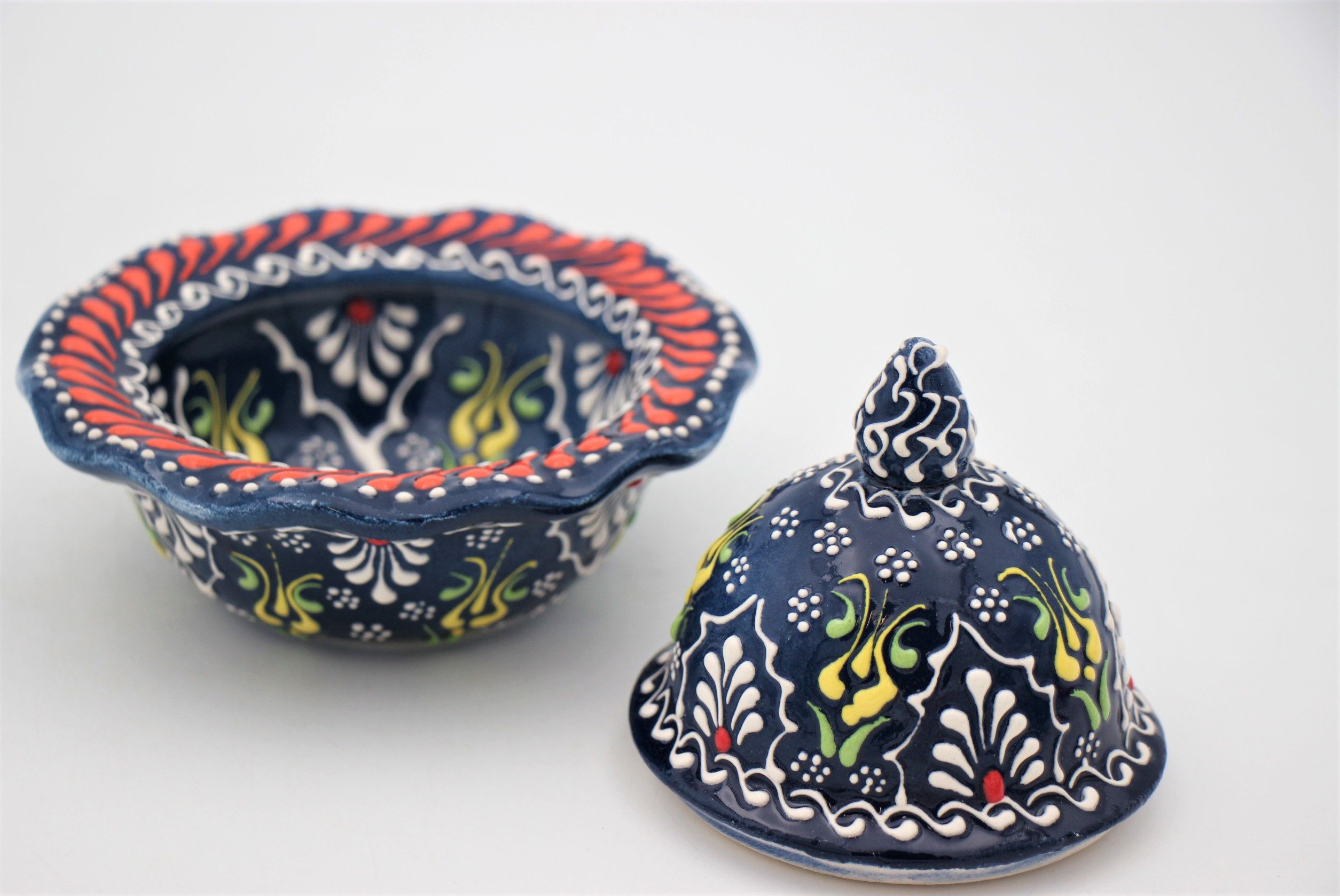 Turkish Ceramic Hand Painted Small Candy Bowl Dantel 1