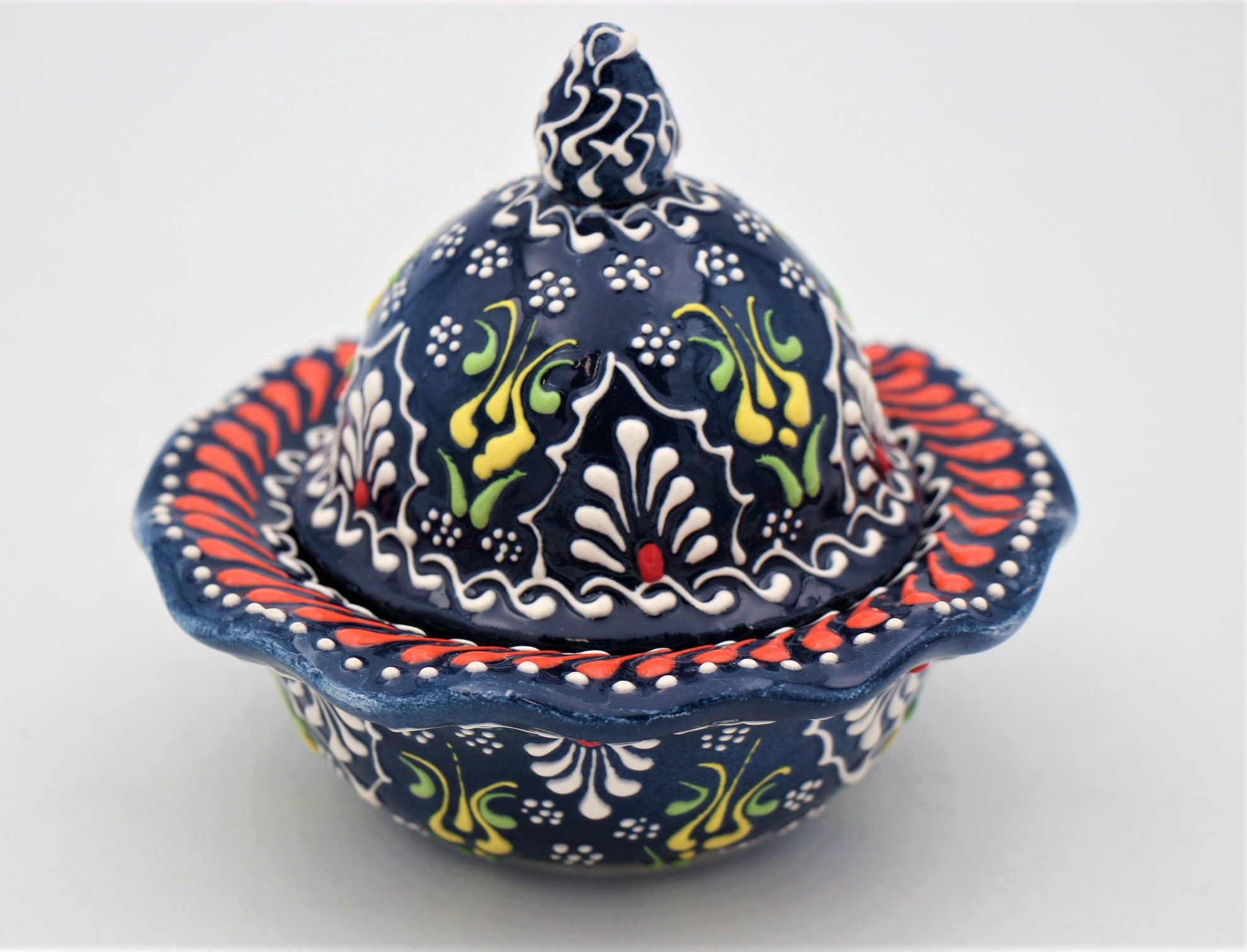Turkish Ceramic Hand Painted Small Candy Bowl Dantel