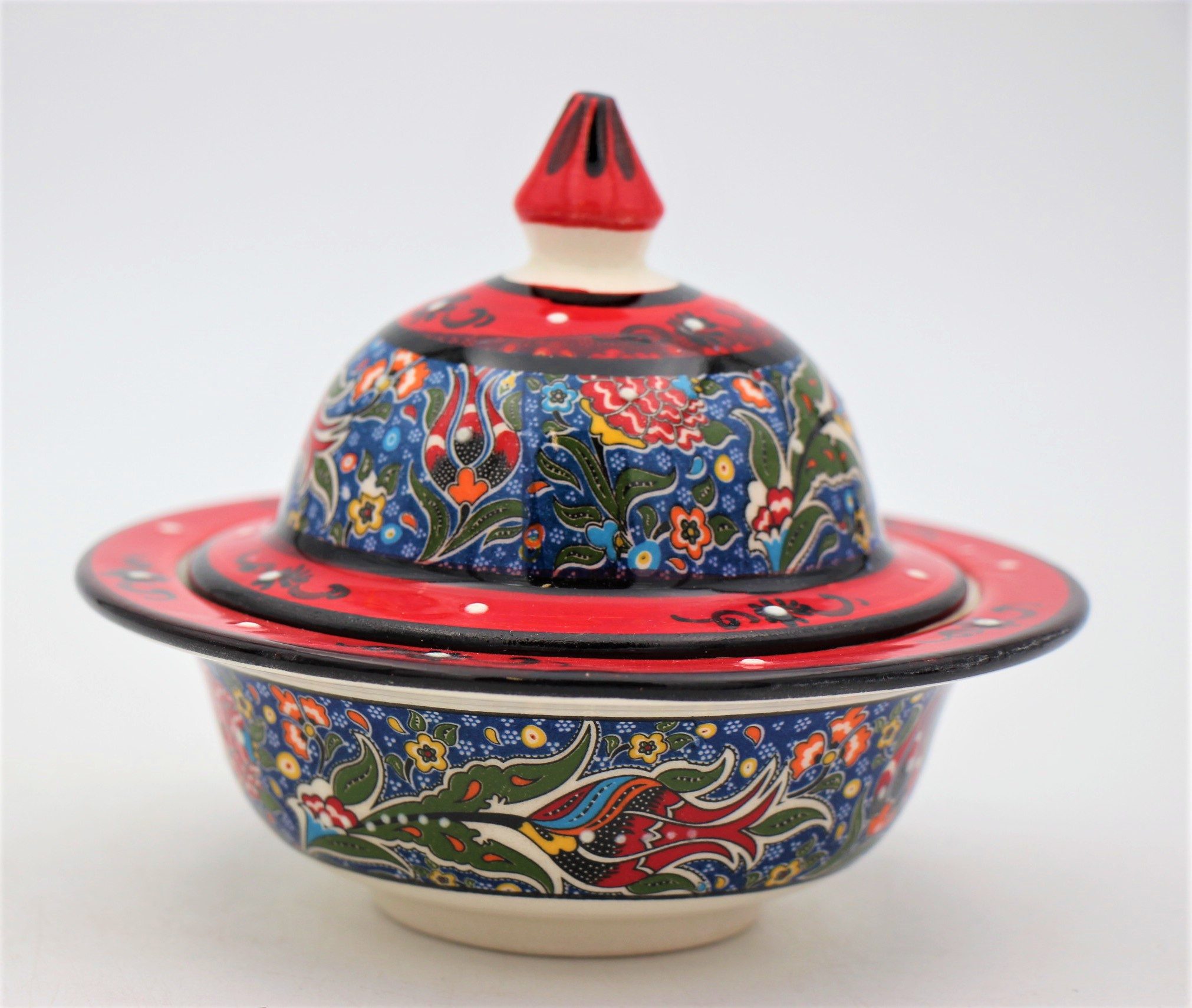 Turkish Ceramic Hand Painted Small Candy Bowl Relief 2
