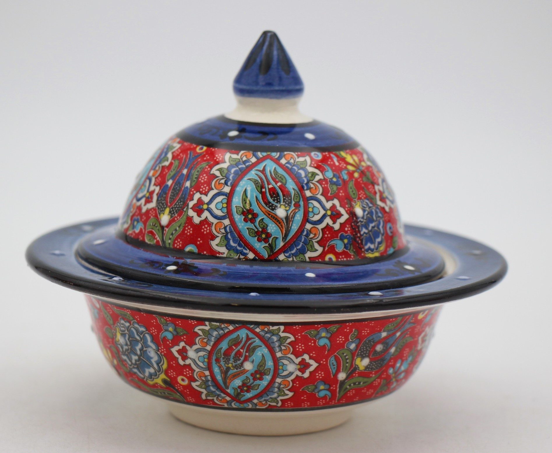 Turkish Ceramic Hand Painted Small Candy Bowl Relief 3