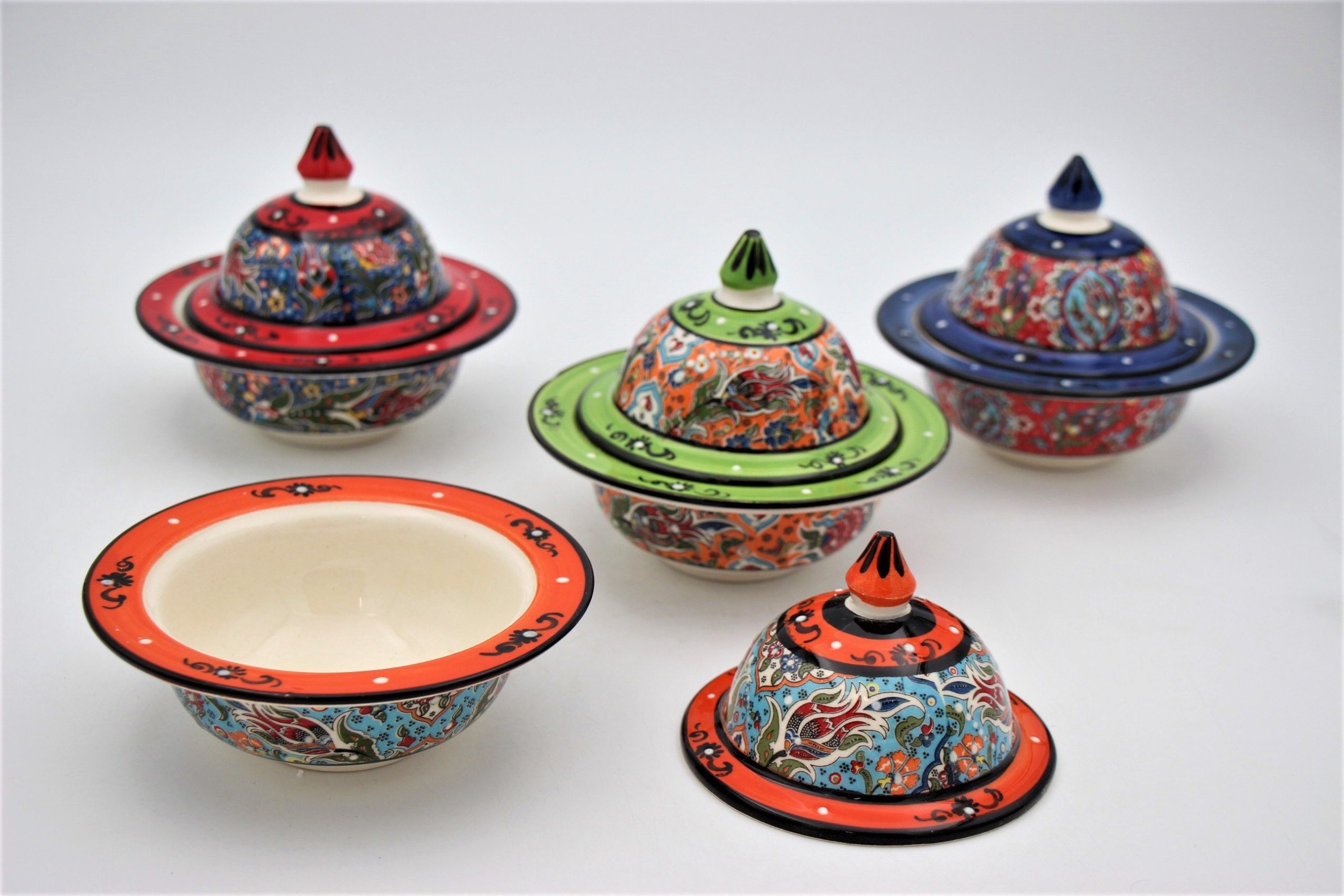 Turkish Ceramic Hand Painted Small Candy Bowl Relief all