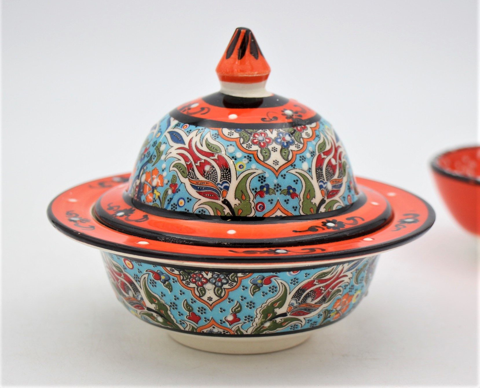 Turkish Ceramic Hand Painted Small Candy Bowl Relief