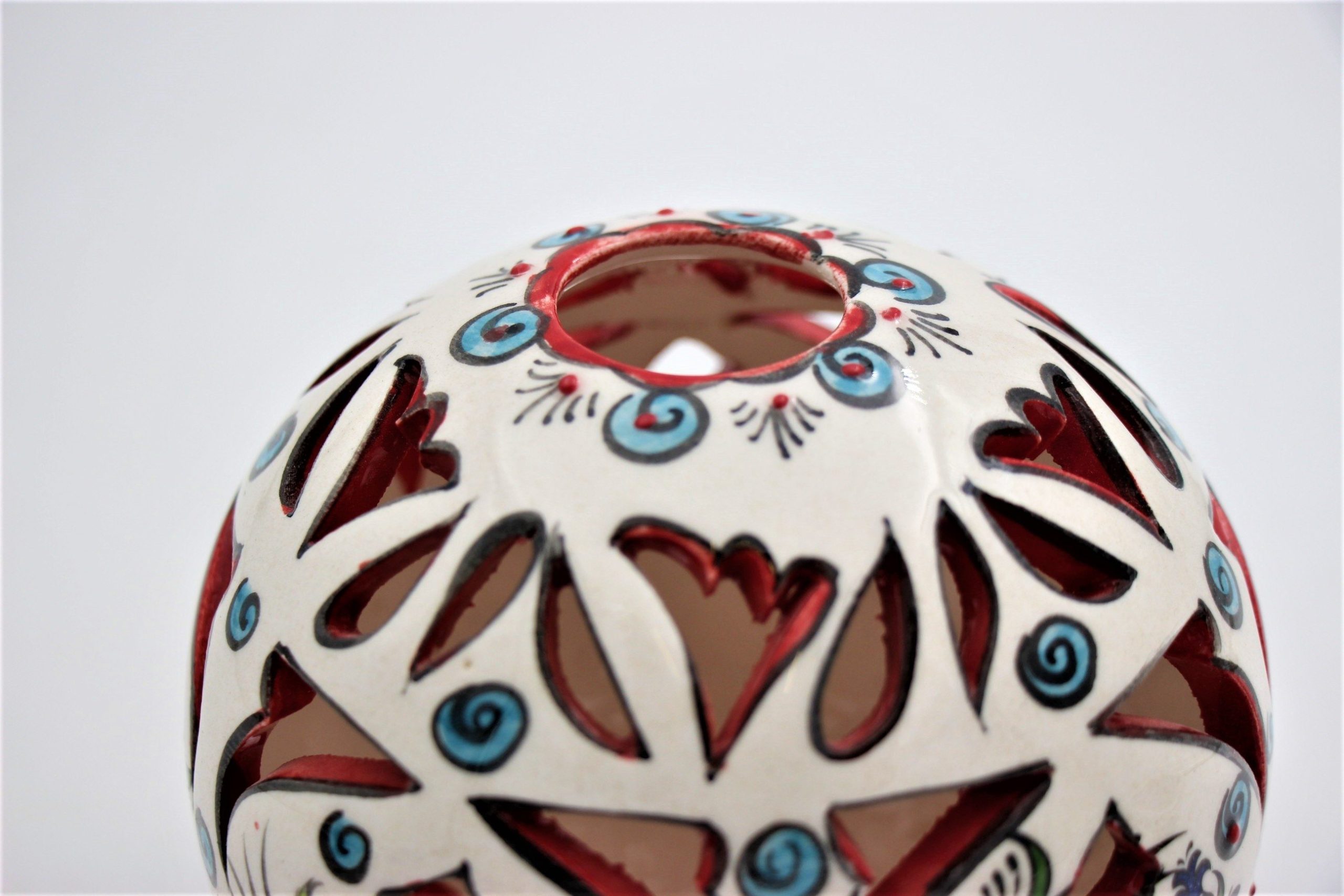 Turkish Ceramic Large Round Candle Holder Tulip 1D