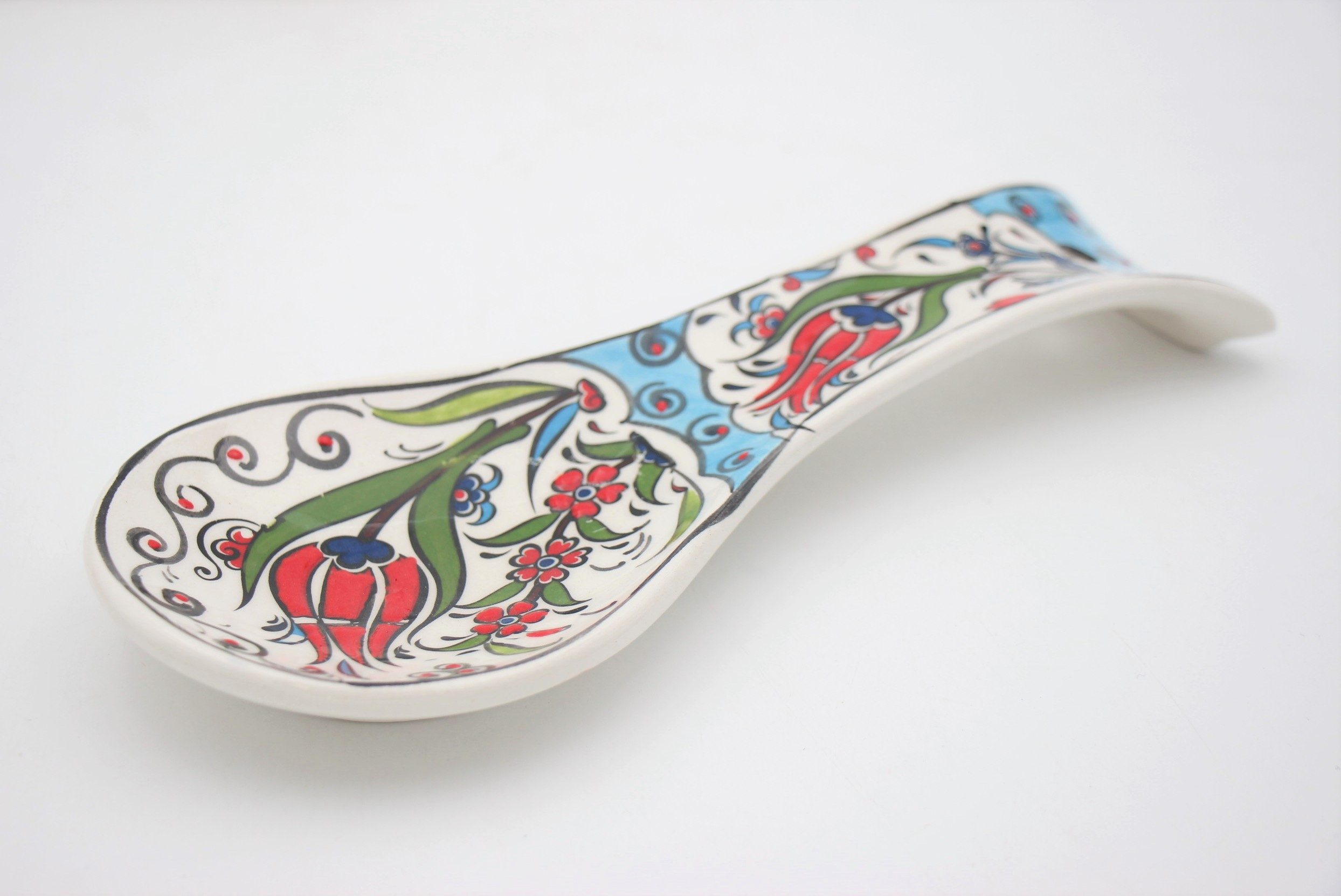 Turkish Hand Painted Ceramic Heart Dish Tulip 2