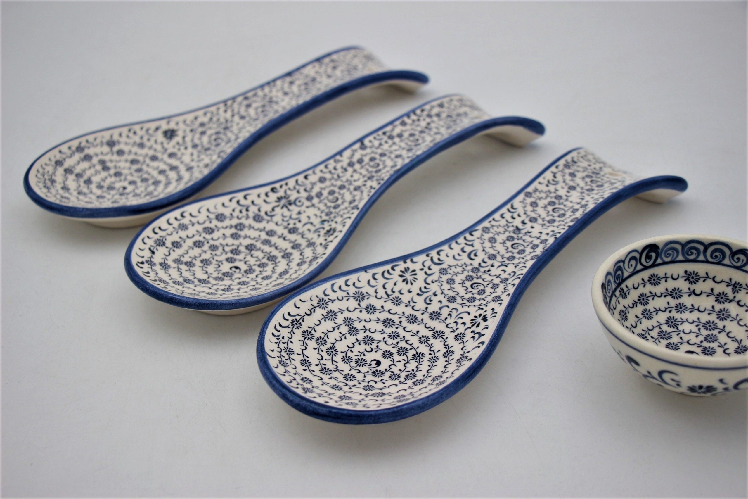 Turkish Hand Painted Ceramic Spoon Holders Halic all