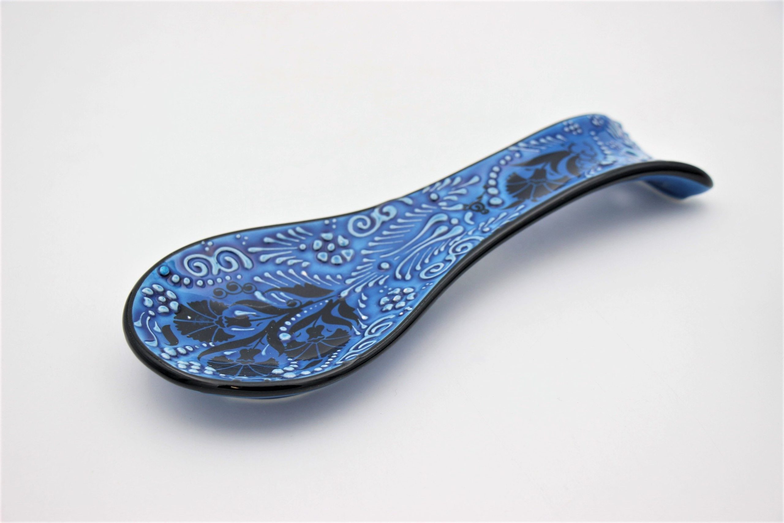Turkish Hand Painted Ceramic Spoon Holders Turquoise 2