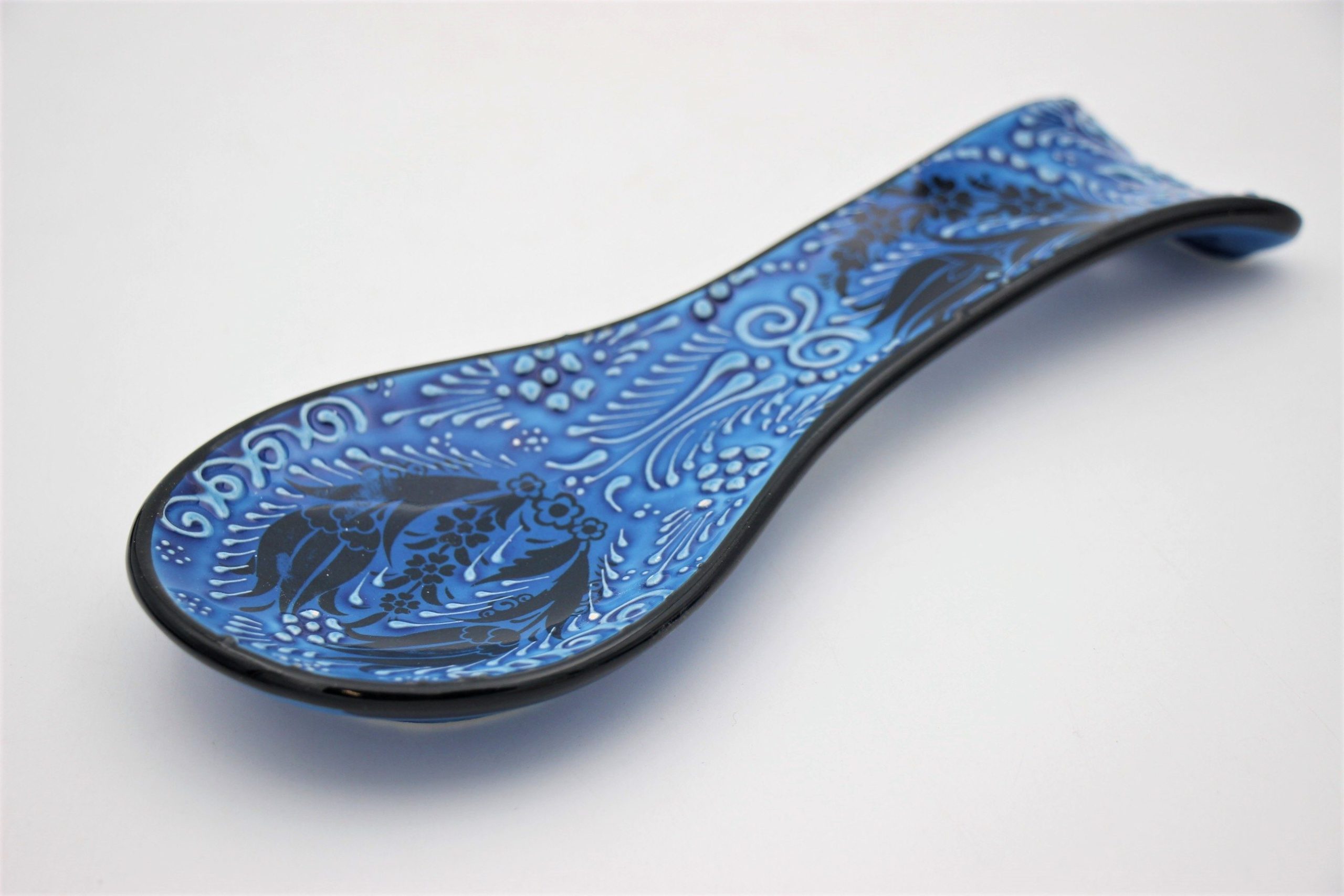 Turkish Hand Painted Ceramic Spoon Holders Turquoise 3
