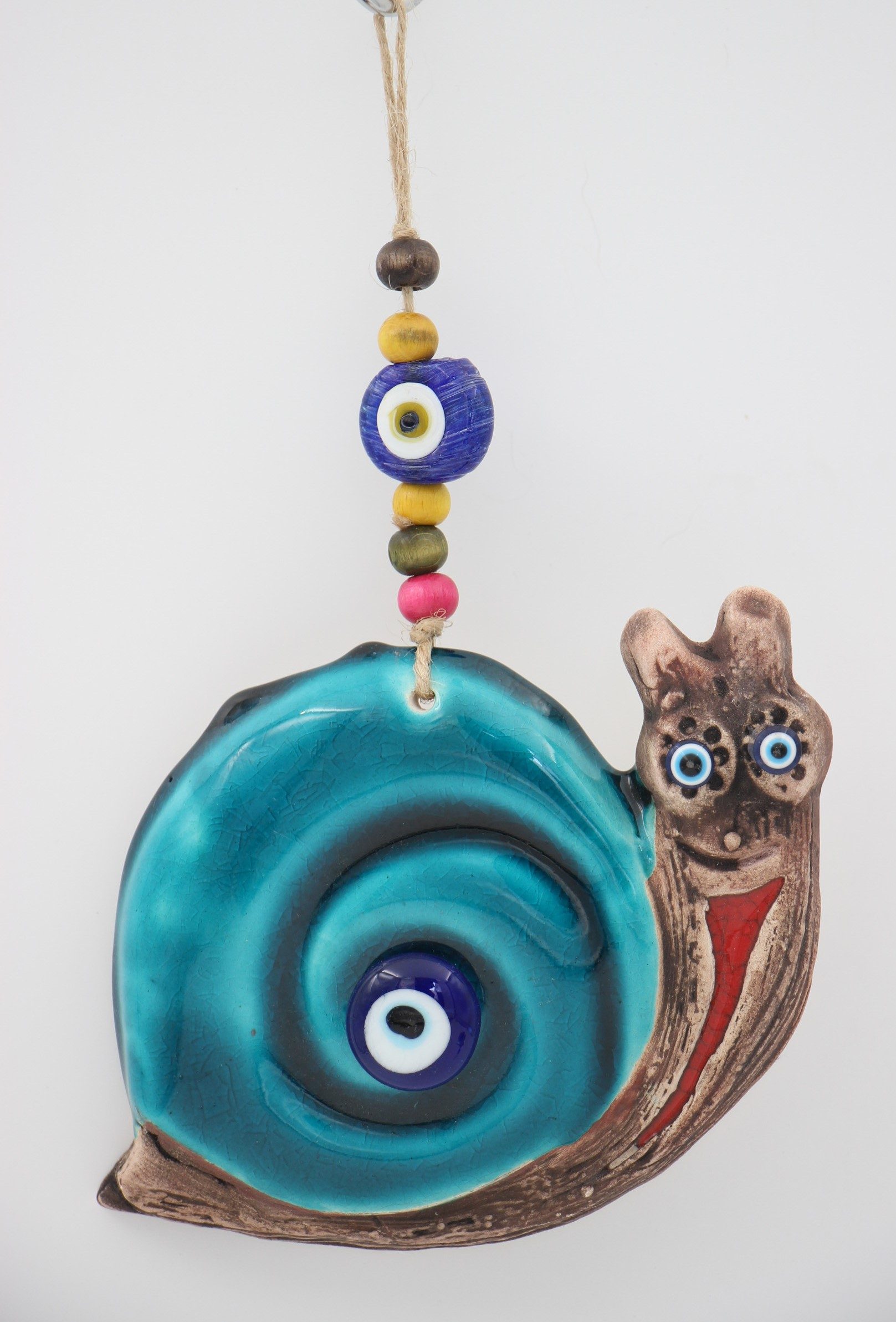 Turkish Hand Painted Ceramic Wall Hanging Snail M1