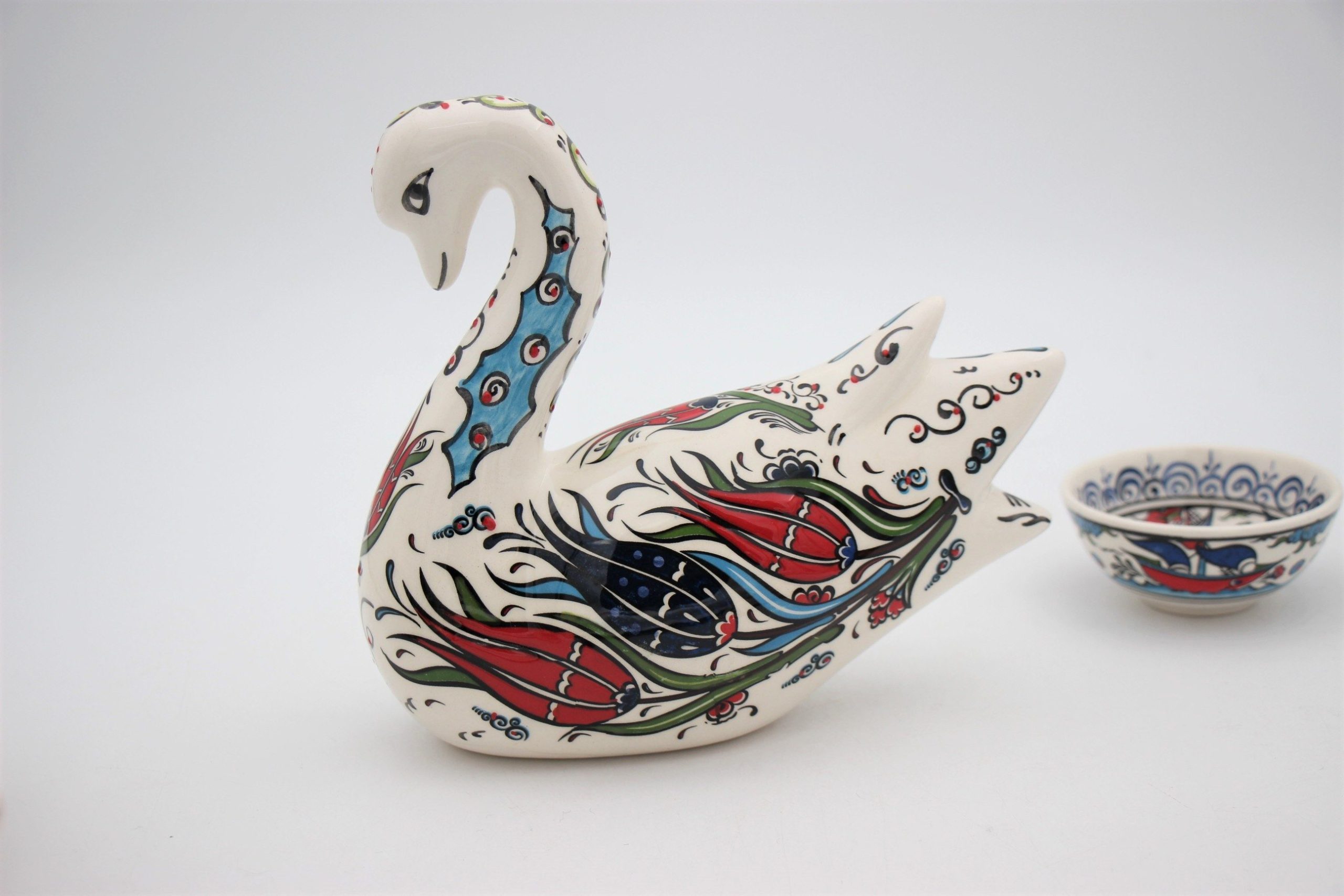 Turkish Handpainted Ceramic Swan Tulip 3