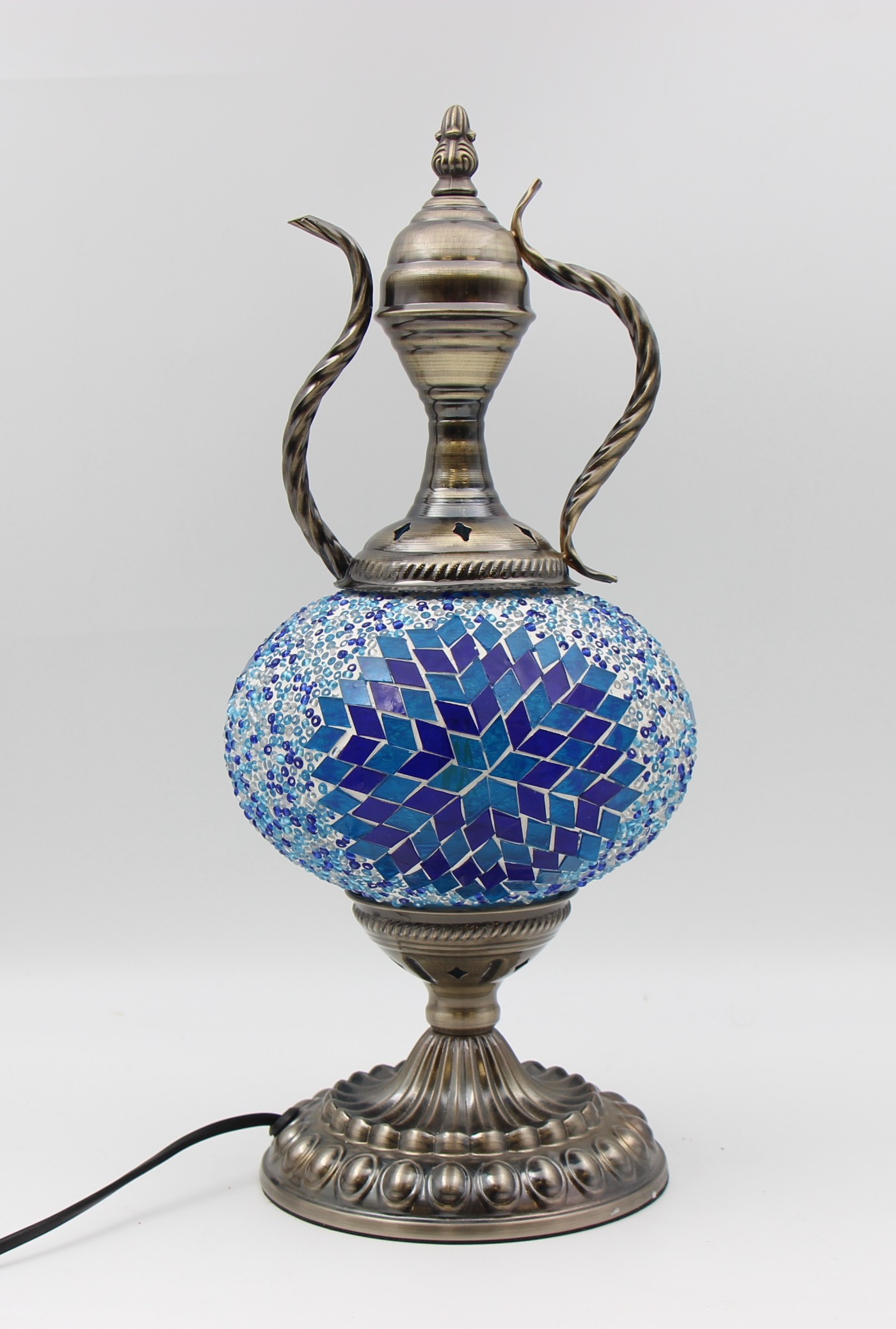 Turkish Large Teapot Lamp Blue- 1