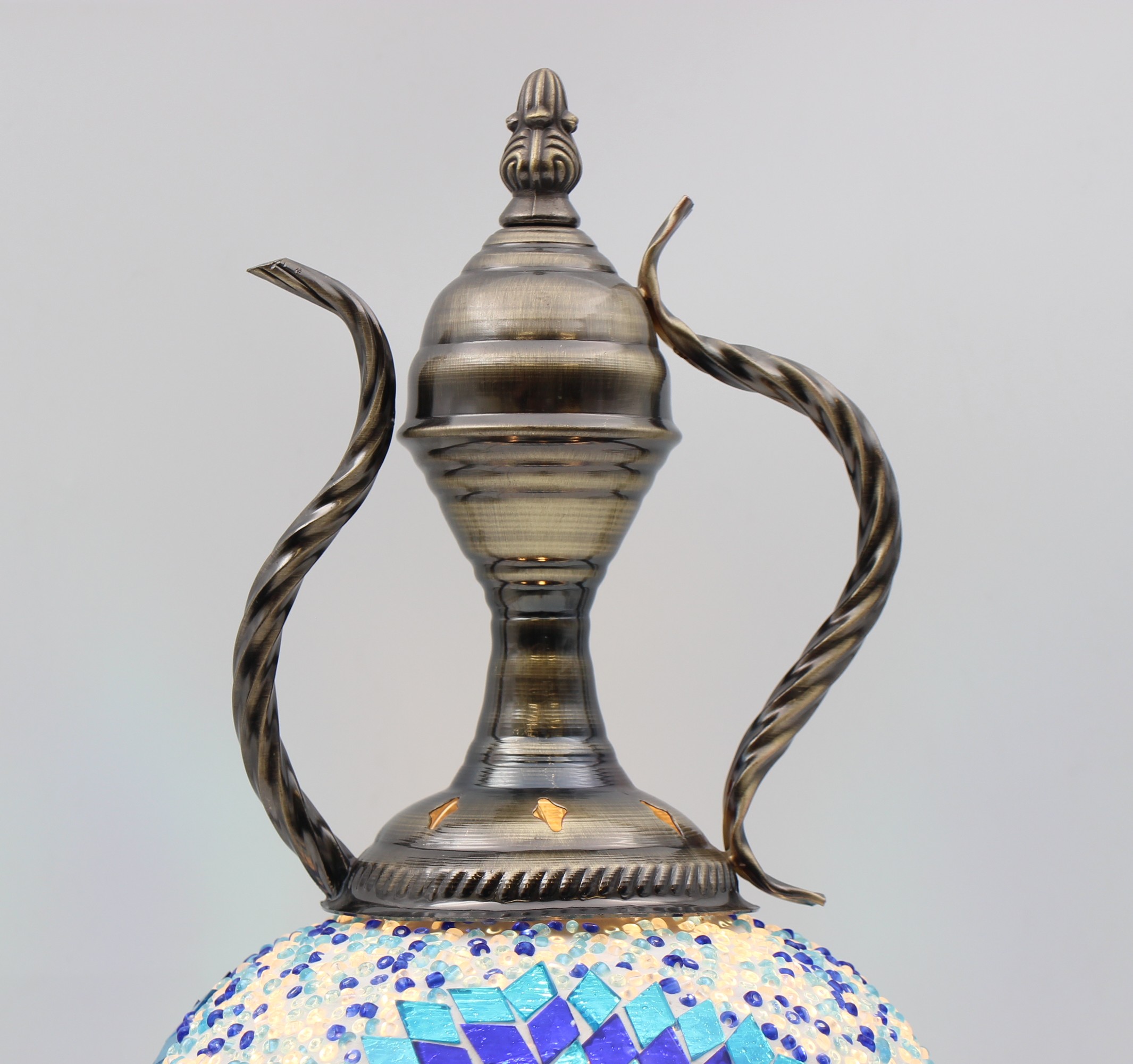 Turkish Large Teapot Lamp Blue- 4