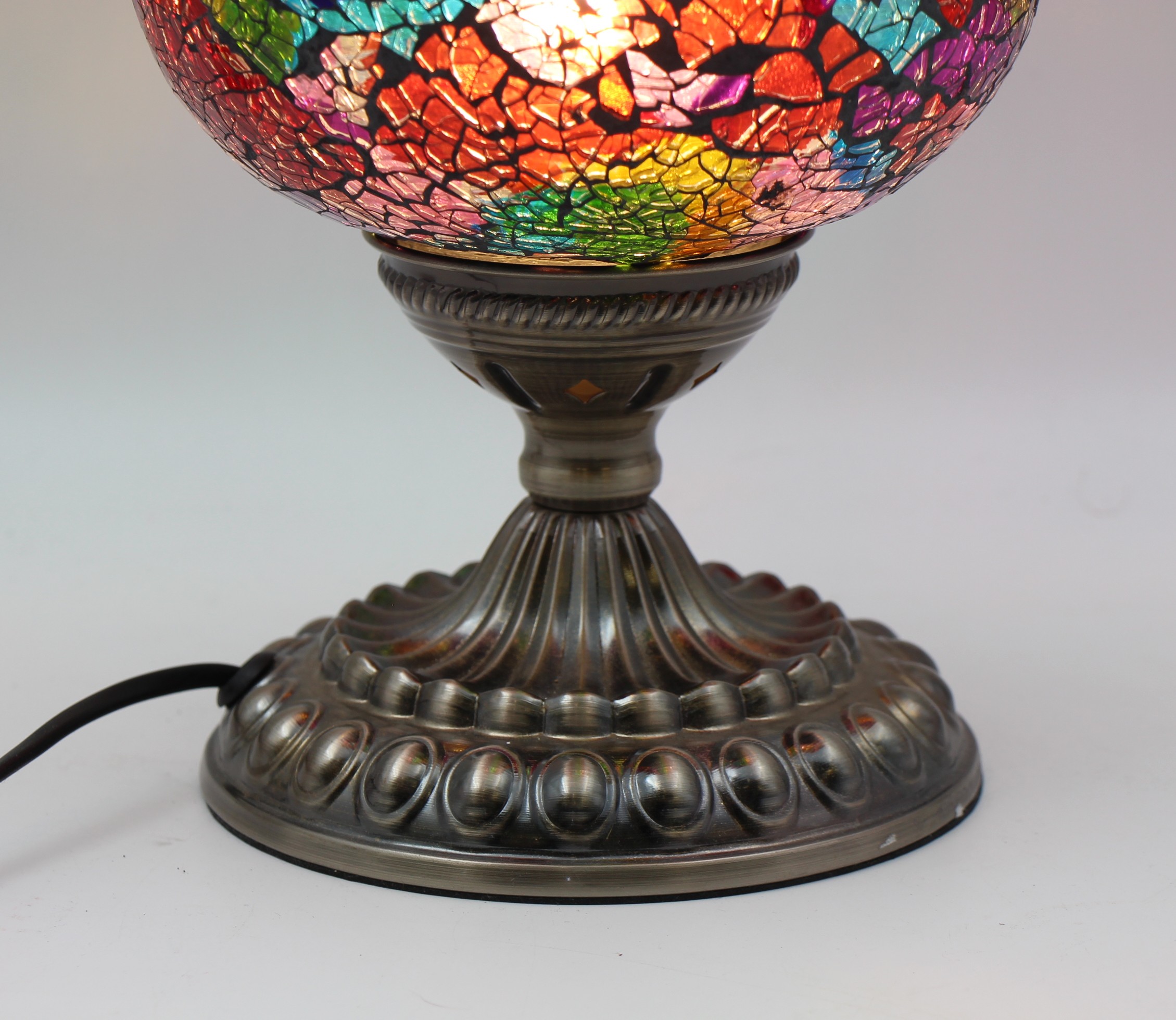 Turkish Large Teapot Lamp Cracked Rainbow-4