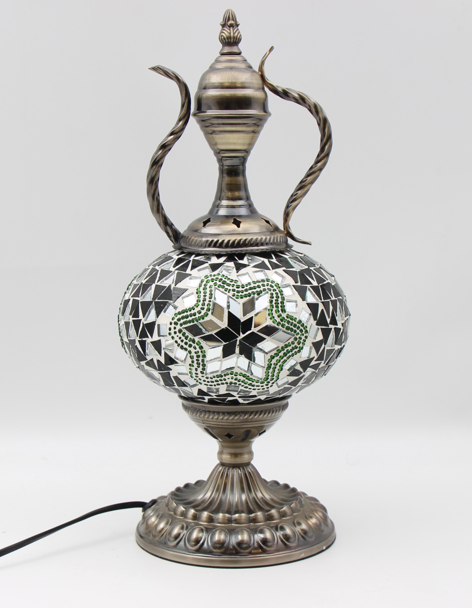 Turkish Large Teapot Lamp Emerald Green - 1