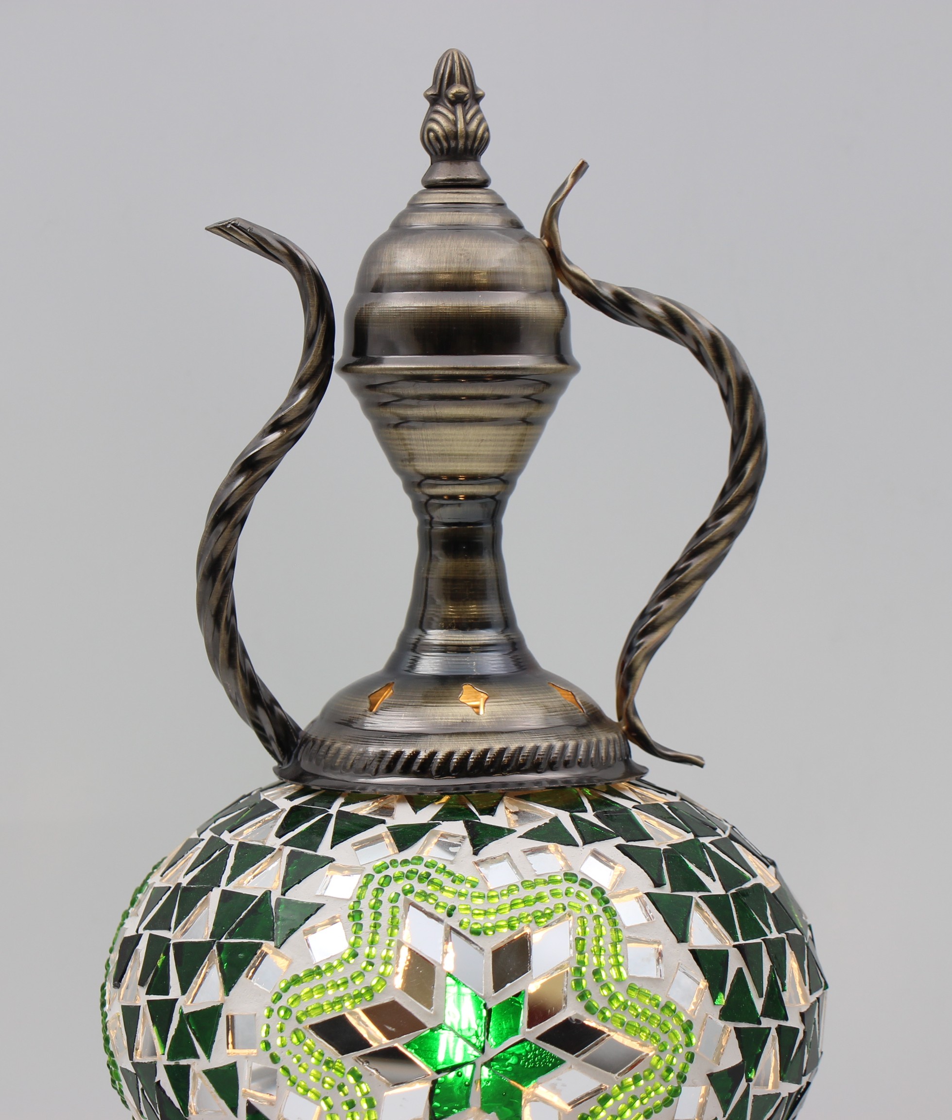 Turkish Large Teapot Lamp Emerald Green - 3