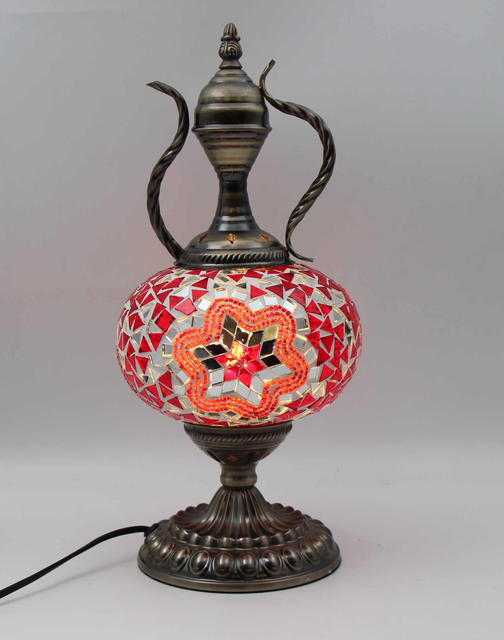 Turkish Large Teapot Lamp Red - 2