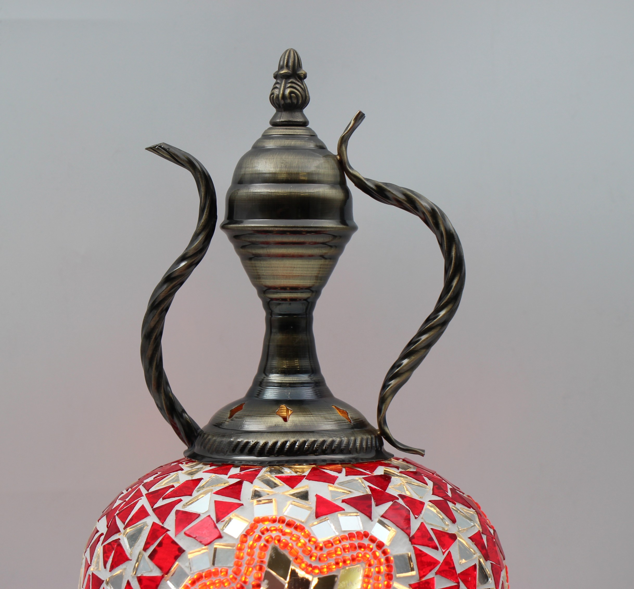 Turkish Large Teapot Lamp Red - 3