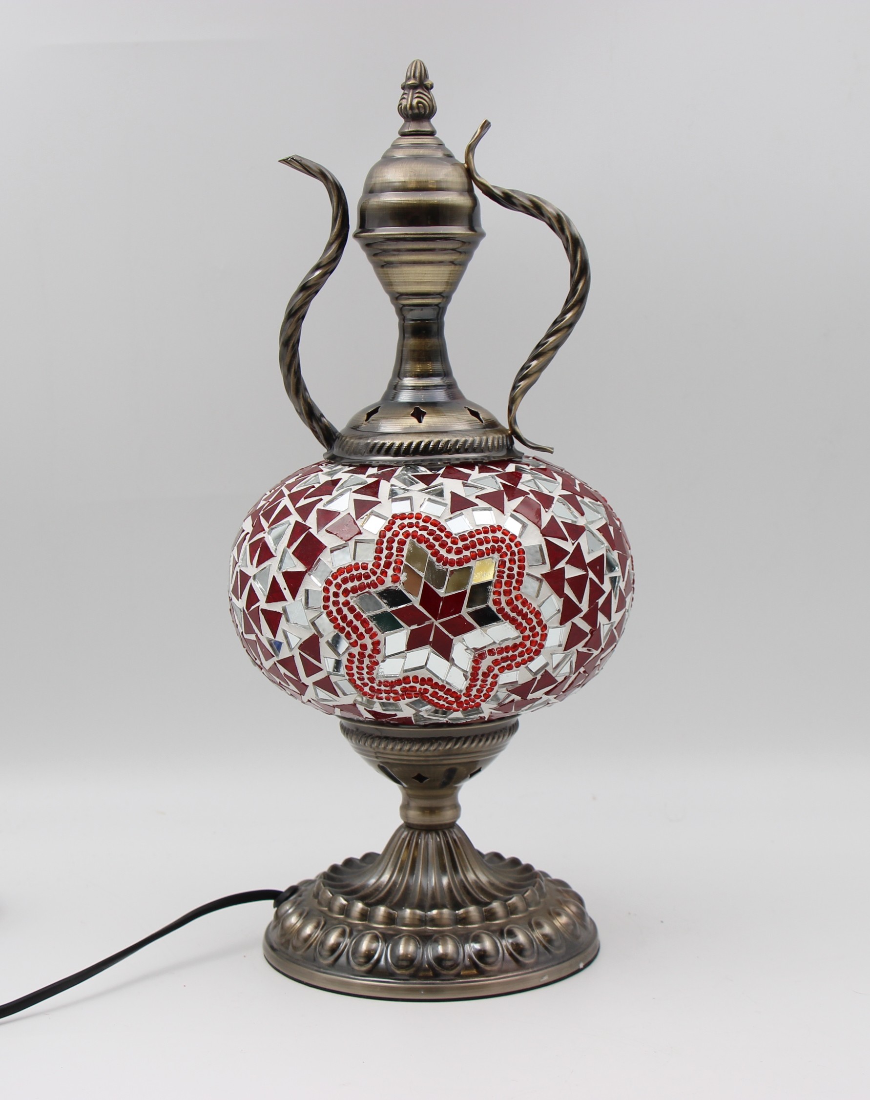 Turkish Large Teapot Lamp Red - 5