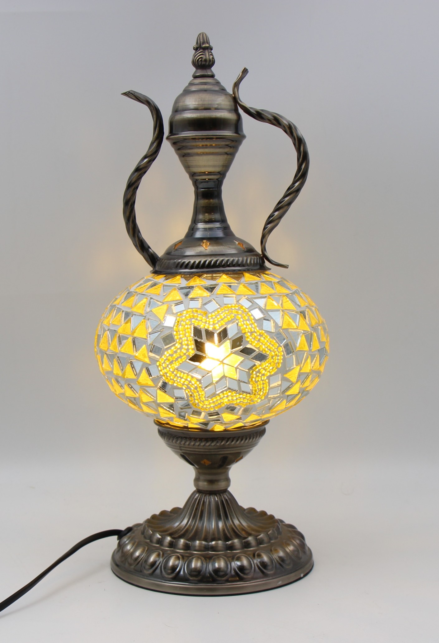Turkish Large Teapot Lamp Yellow-1