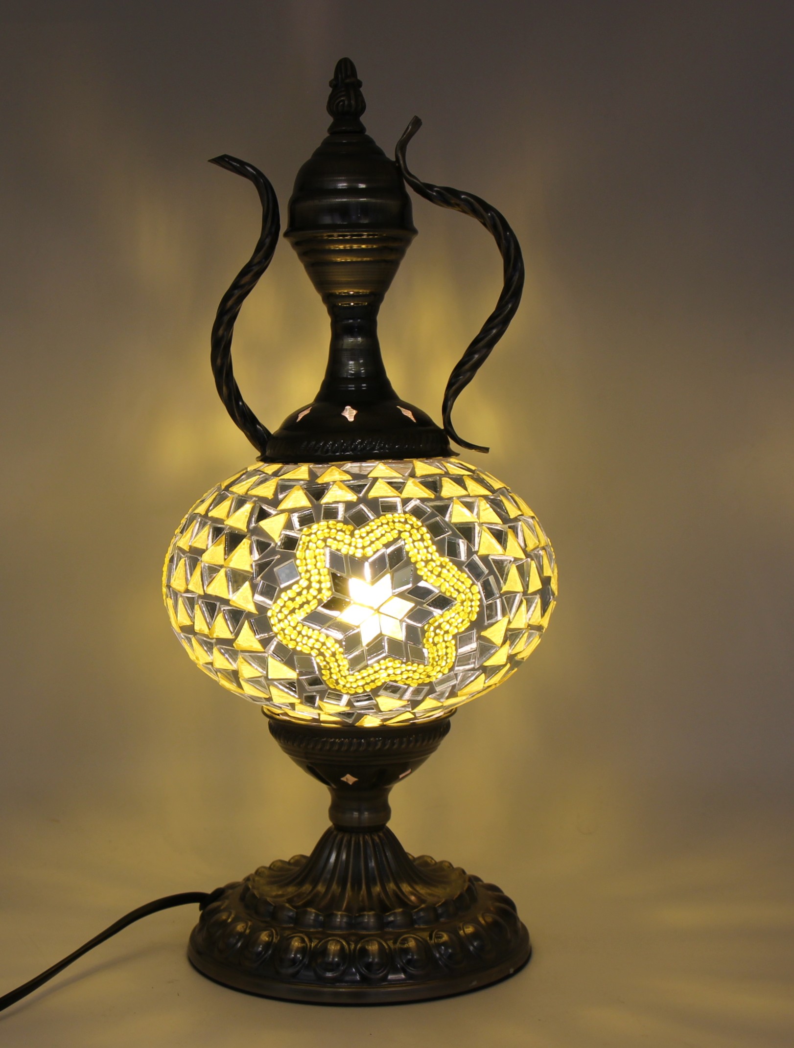 Turkish Large Teapot Lamp Yellow-4