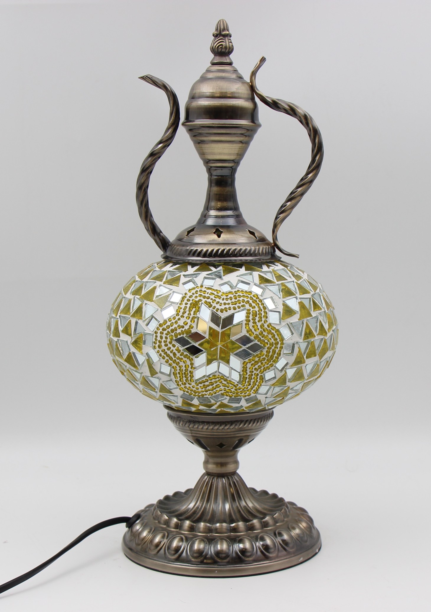 Turkish Large Teapot Lamp Yellow-5