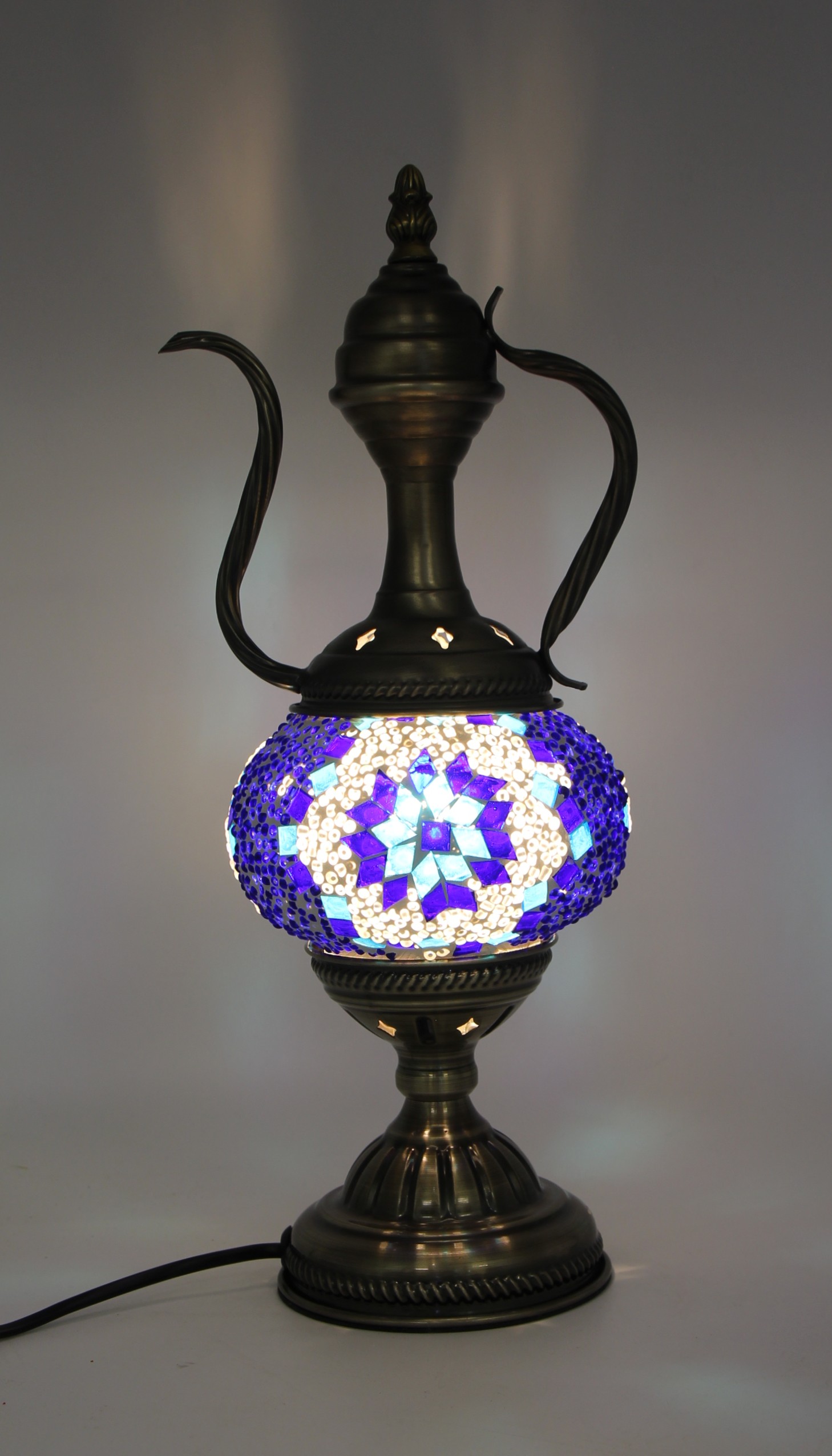 Turkish Medium Teapot Lamp Blue - 1